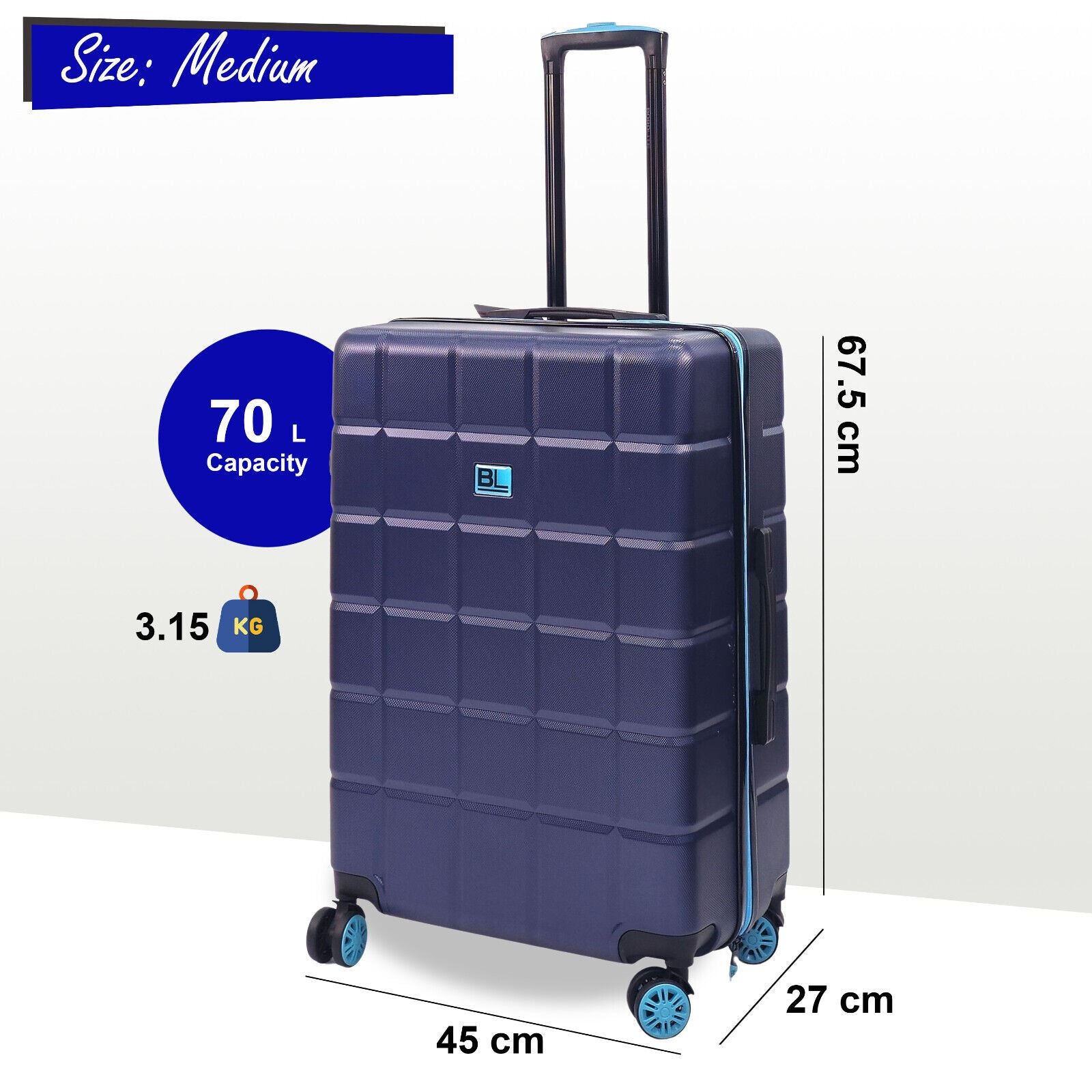 Hard Shell Travel Suitcase Set Cabin Luggage Bag