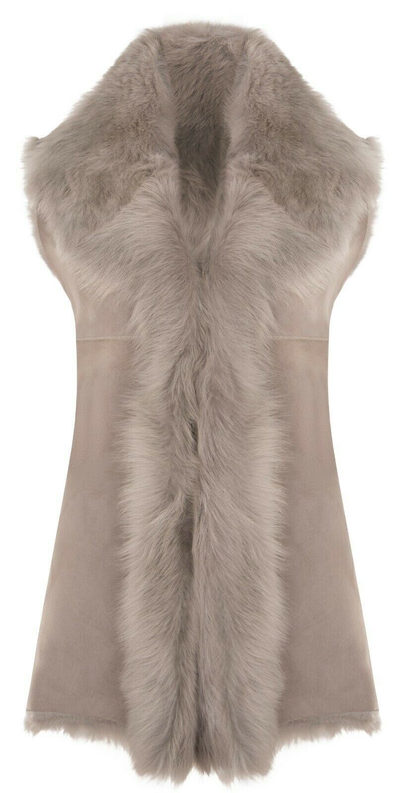 Womens Warmer Toscana Sheepskin Long Gilet-Seaford