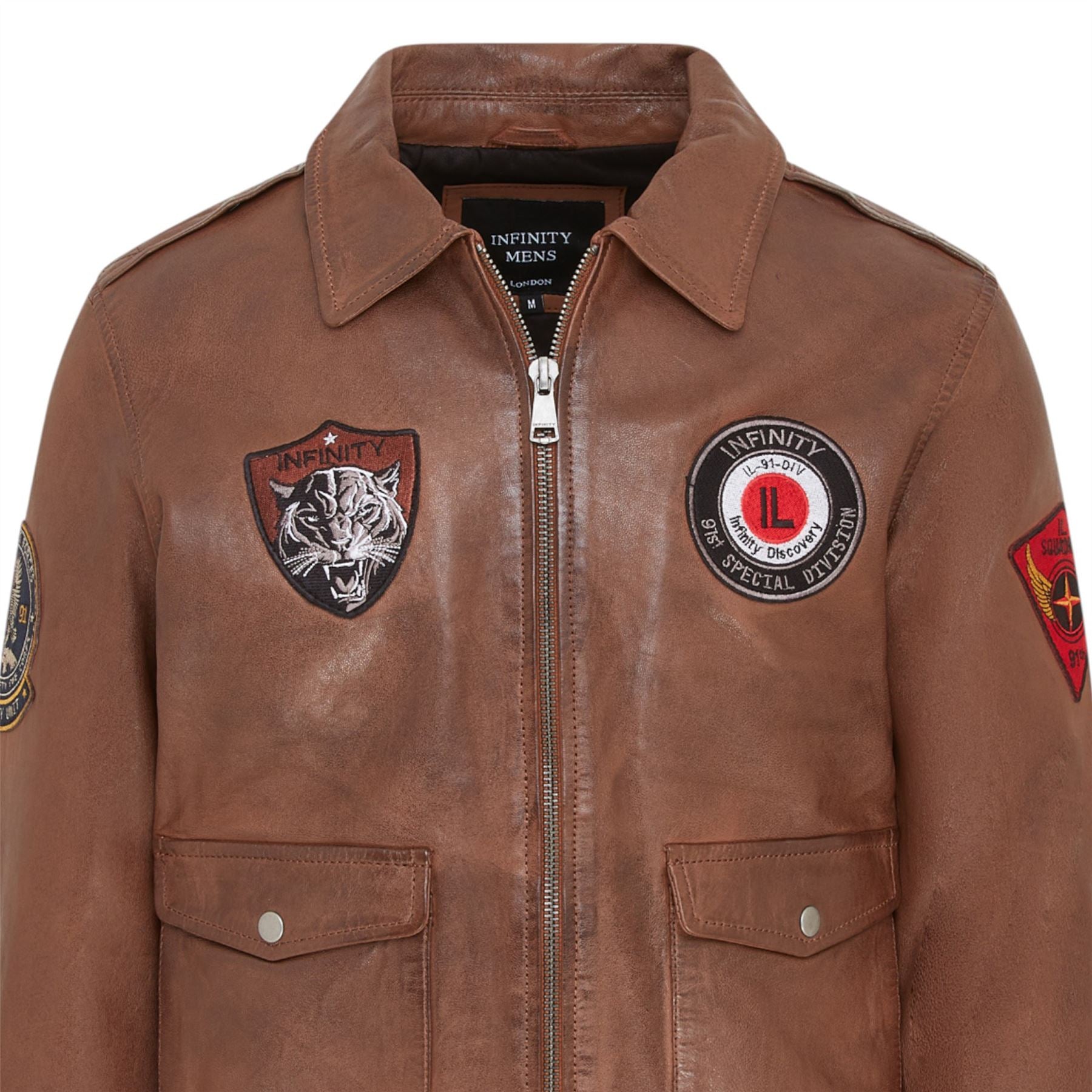 Men’s Leather Bomber G-1 Aviator Collar Jacket - Maverick