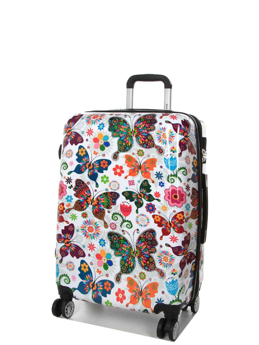 Hard Shell Printed Dual 4 Wheel Luggage Suitcase