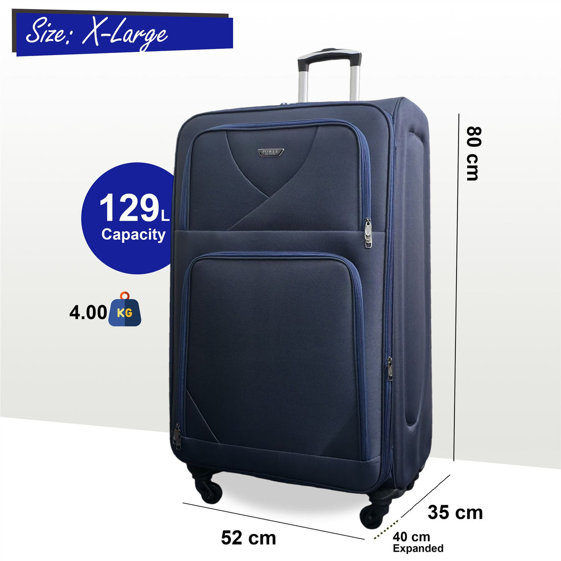 Nagoya X-Large Soft Shell Suitcase in Navy