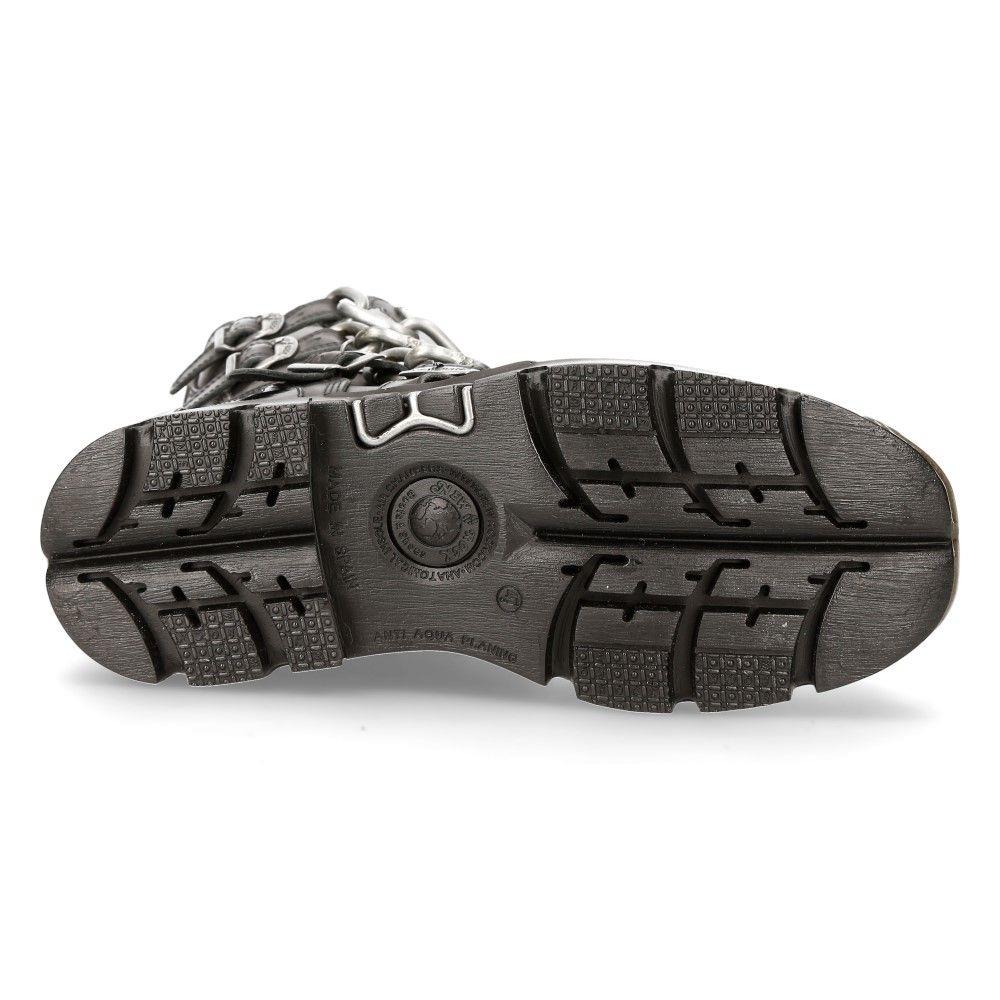 New Rock Black Spiked Mid-Calf Gothic Boots-727-S1