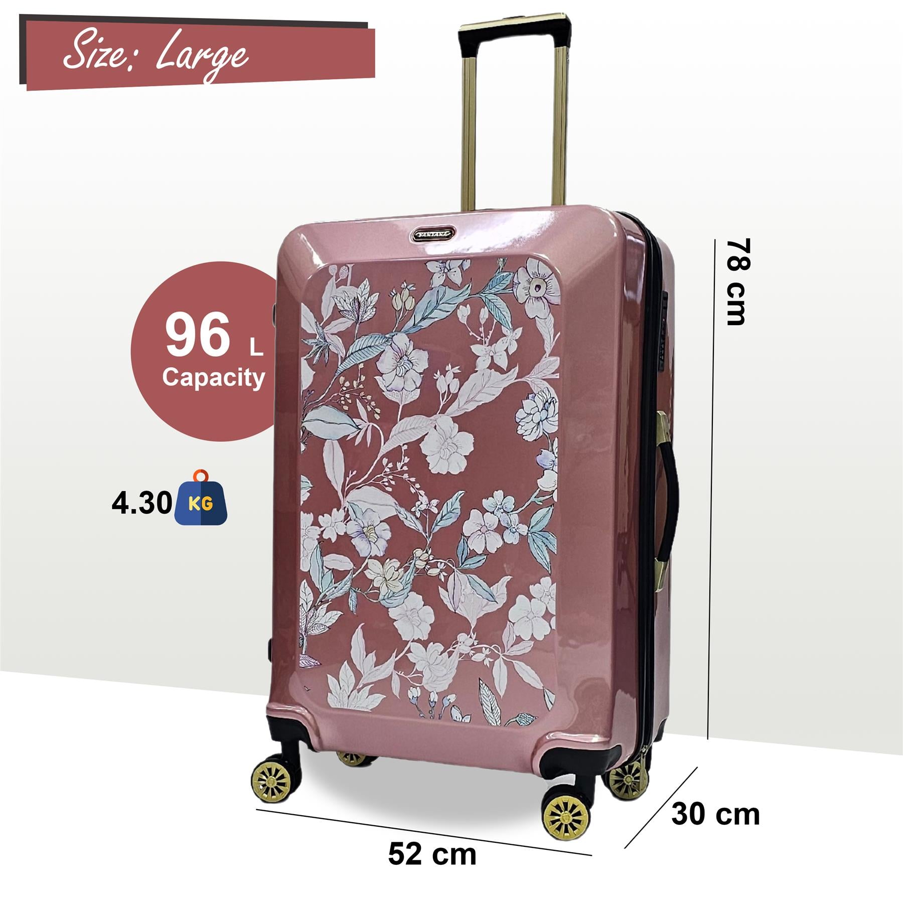 Butler Large Hard Shell Suitcase in Pink