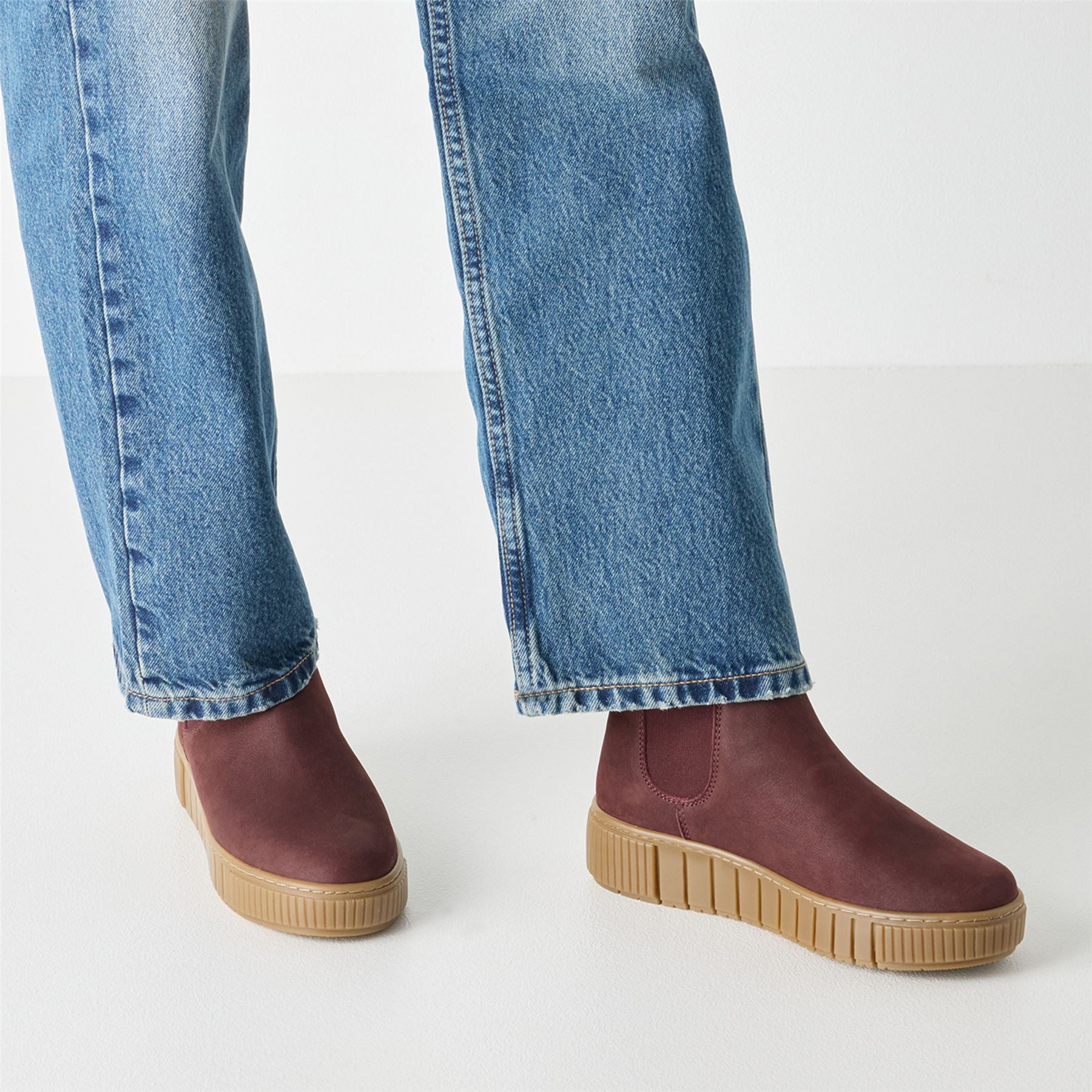 Tamaris Womens Bordeaux Burgundy Leather Chelsea Ankle Boots