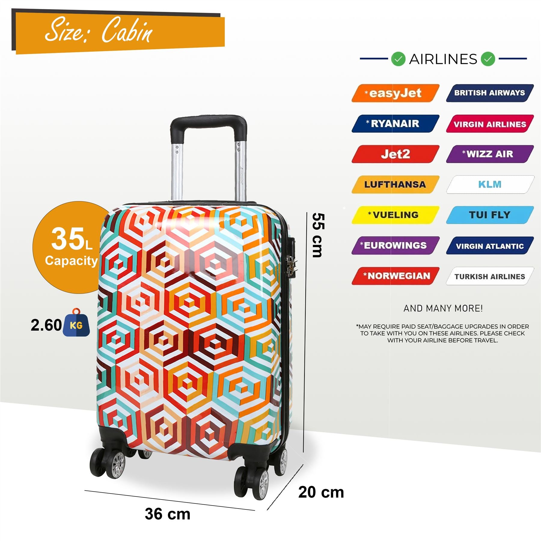 Ballina Cabin Hard Shell Suitcase in Ombre