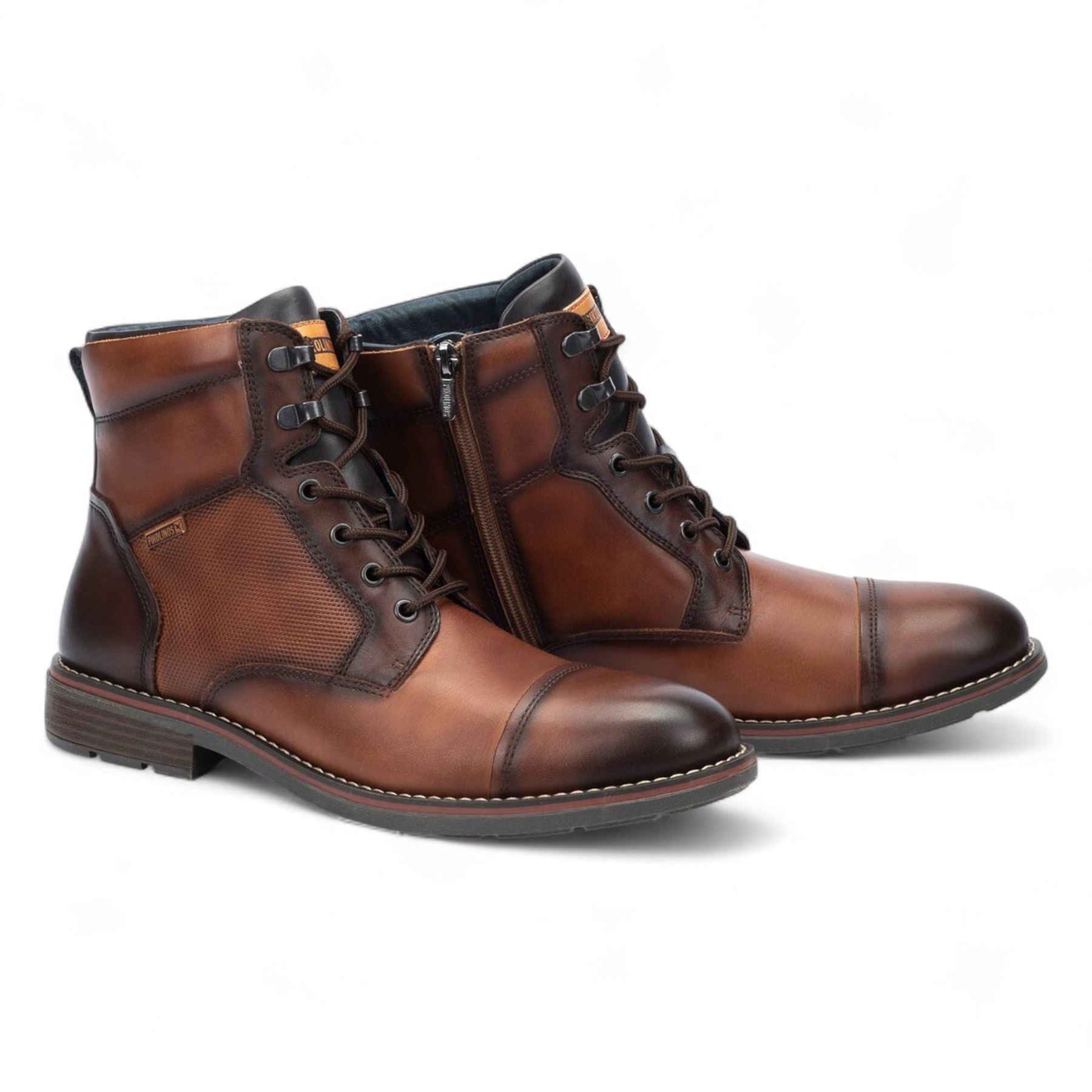 Pikolinos Men’s Cuero Brown Leather Zip & Lace Up Ankle Boots - York