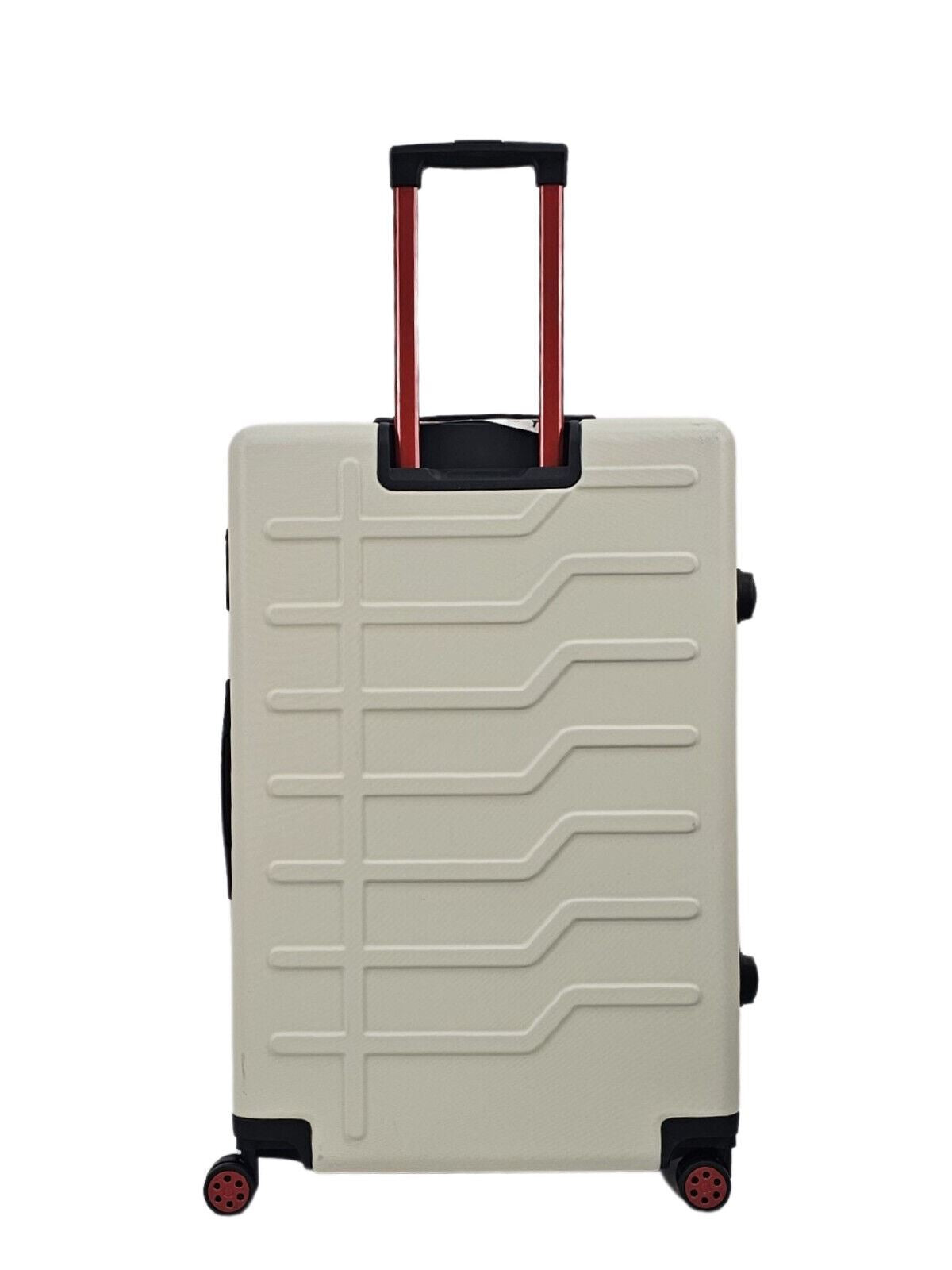 White Hard Shell Classic Suitcase Set 8 Wheel Cabin Luggage Case Holiday Travel