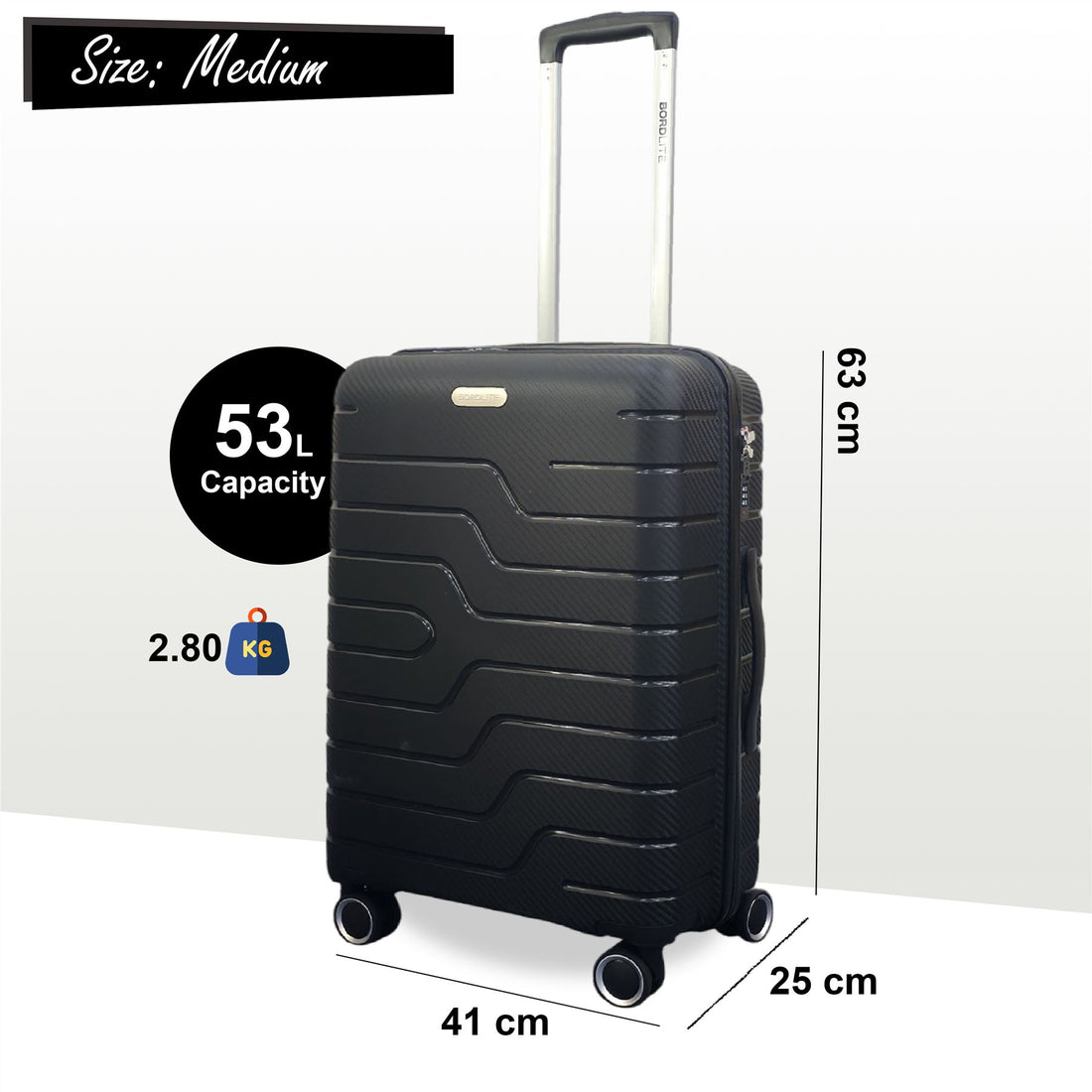 Kariya Medium Hard Shell Suitcase in Black