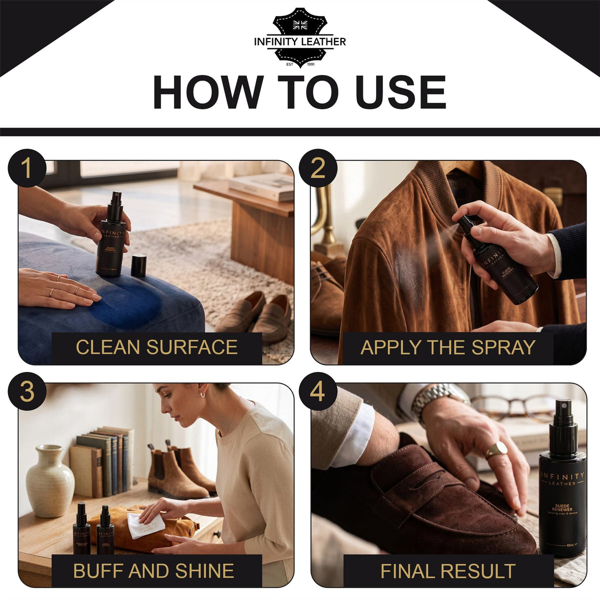 Suede & Nubuck Colour Restorer Spray, 2 Pack Suede Renewer