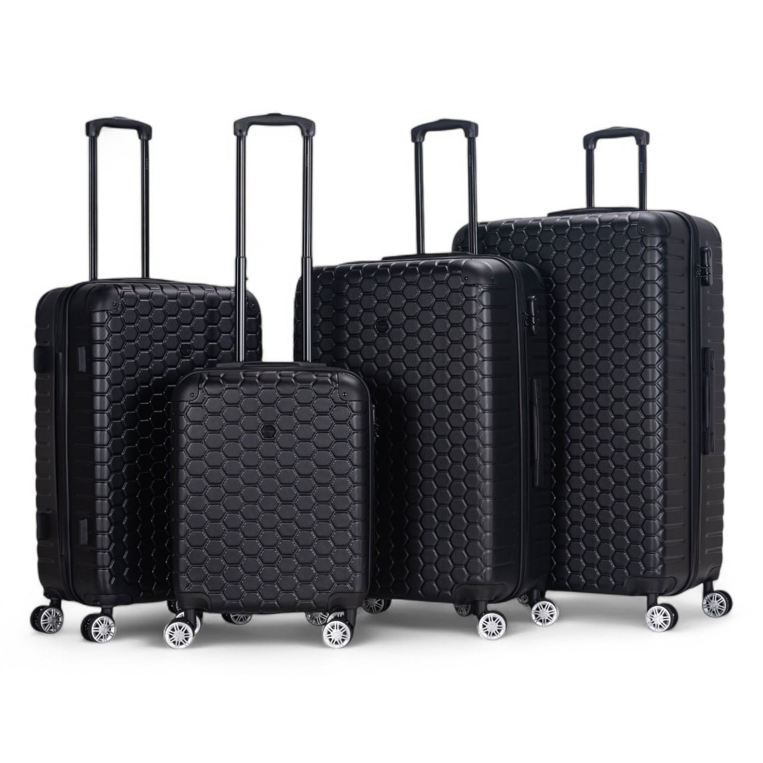 Noda Set of 4 Hard Shell Suitcase in Black