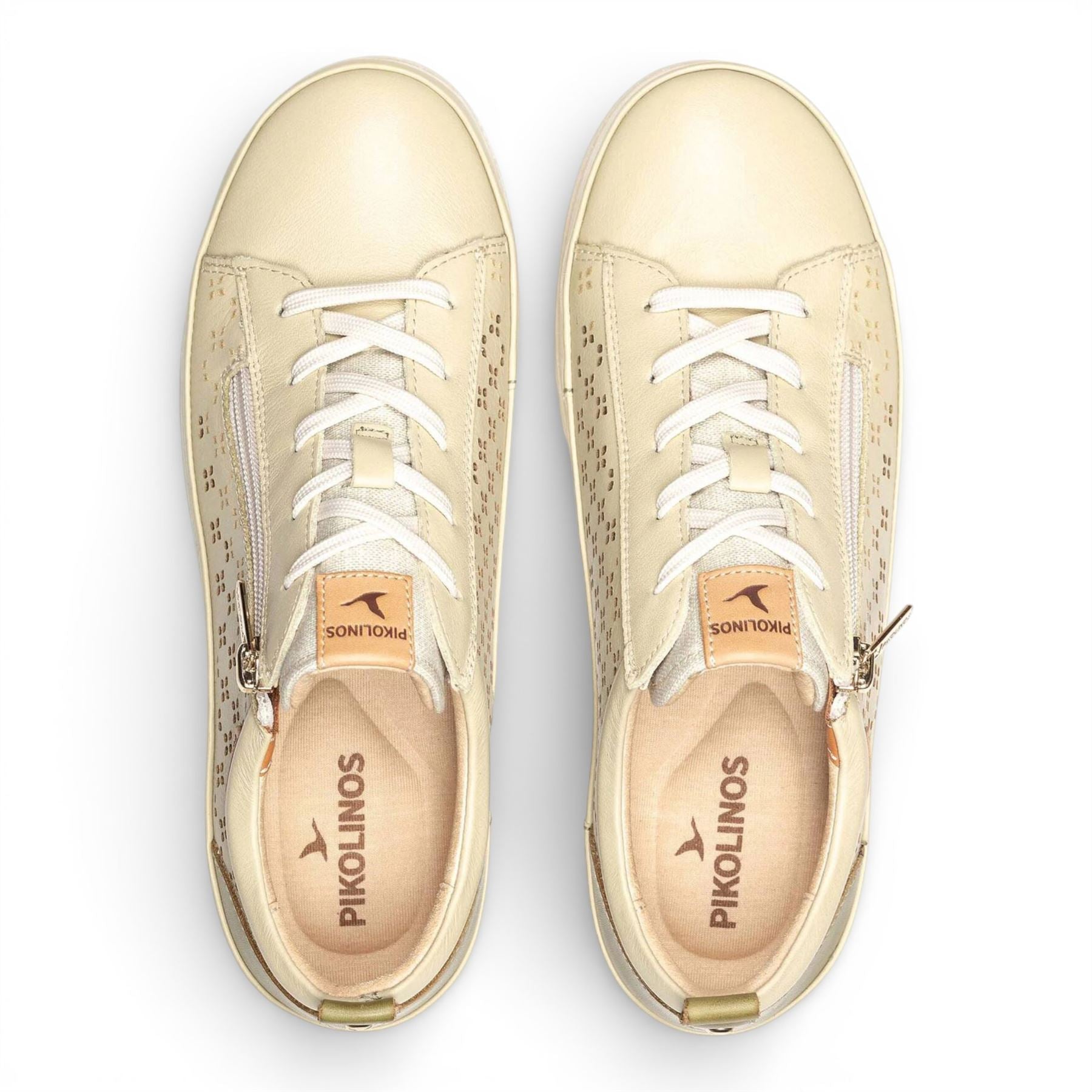 Pikolinos Women’s Apple Green Leather Lace Up Zip Trainer Sneaker Shoes - Vigo