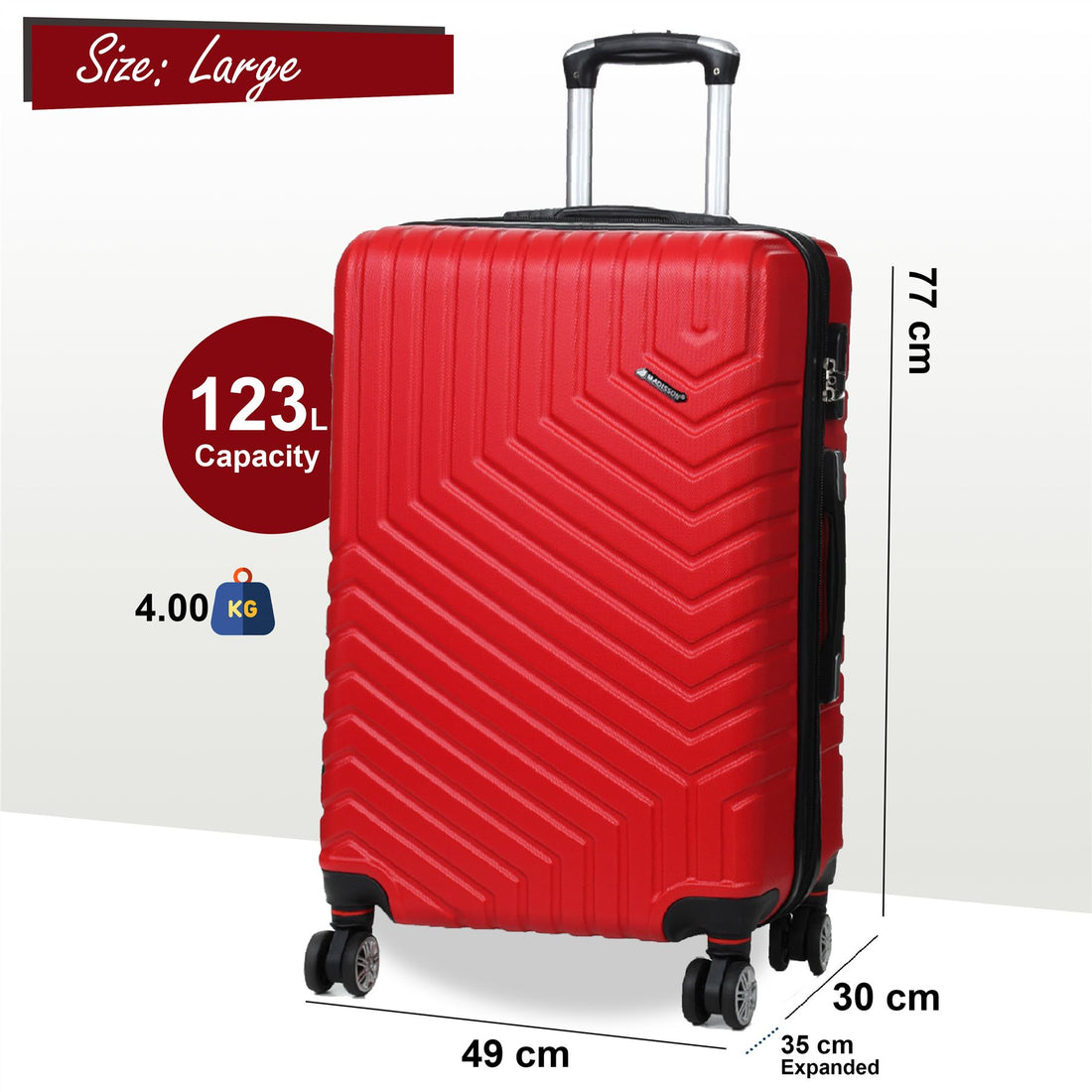 Bega Large Hard Shell Suitcase in Red