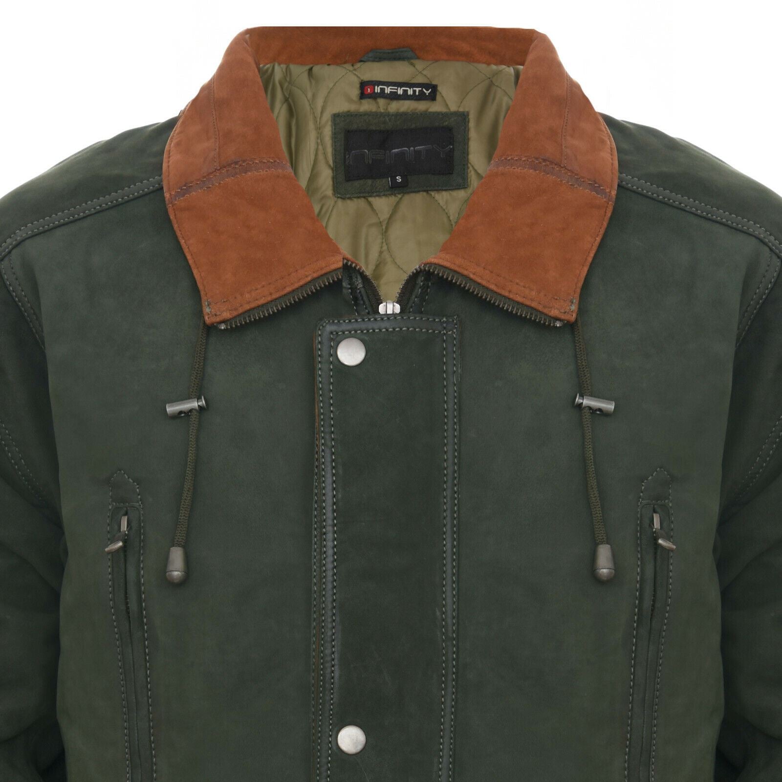Mens 3/4 Nubuck Leather Parka Coat-Farnham