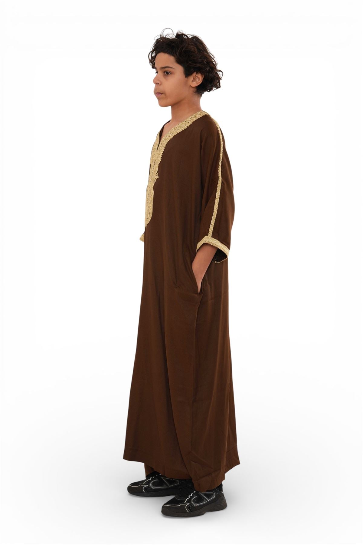 Kids Boys Ramadan Moroccan Thobe Robe Djellaba Gandoura Eid Jubba- K-HM67