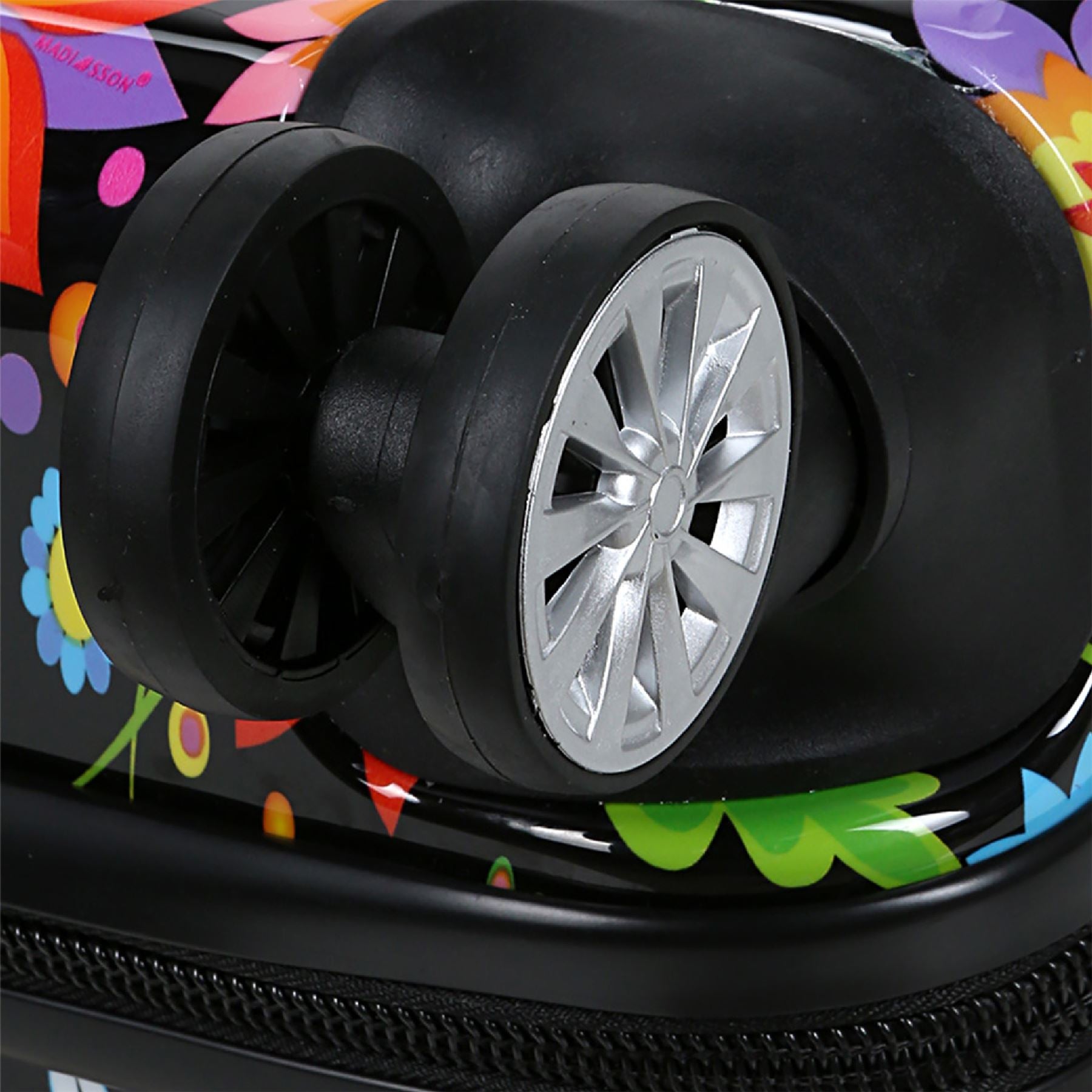 Ballina Set of 3 Hard Shell Suitcase in Black Flower