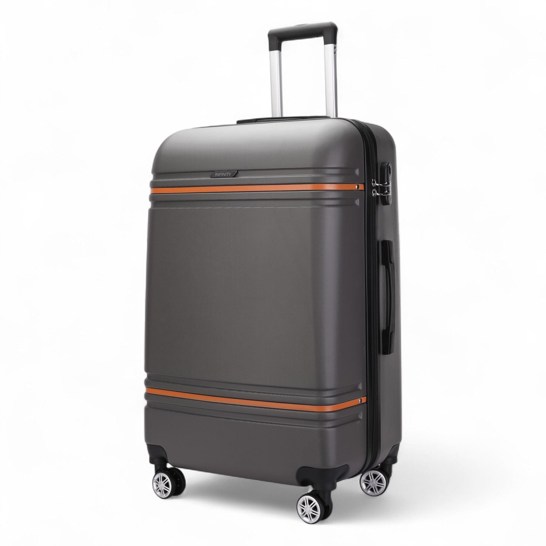 Calgary Medium Hard Shell Suitcase in Charcoal Black