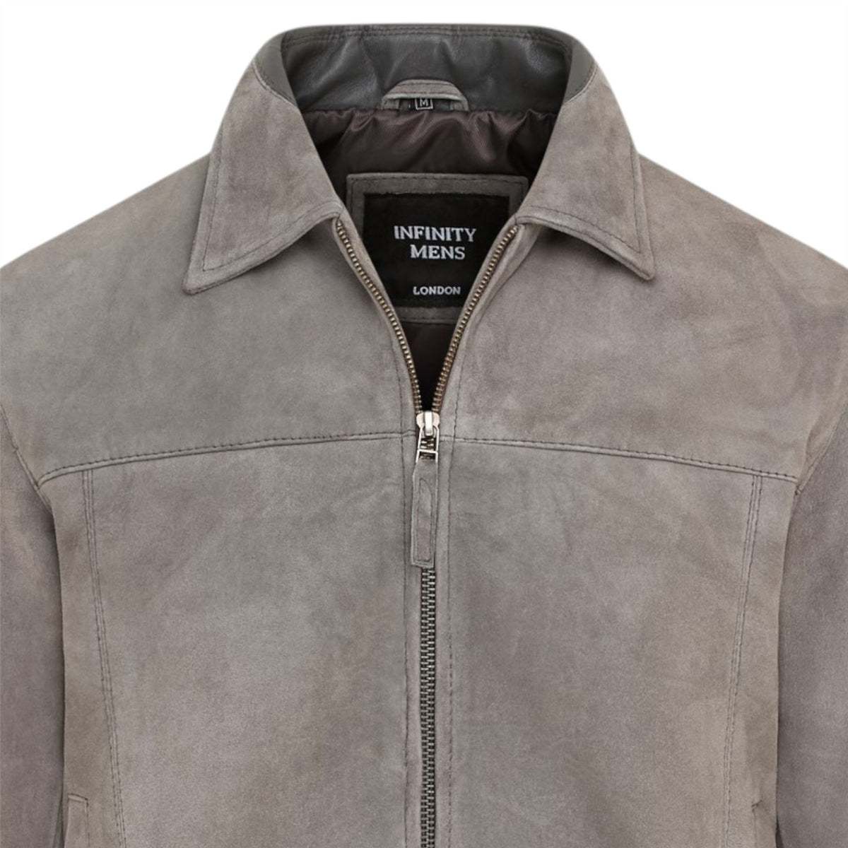 Mens Retro Classic Suede Leather Harrington Biker Jacket - Bryne