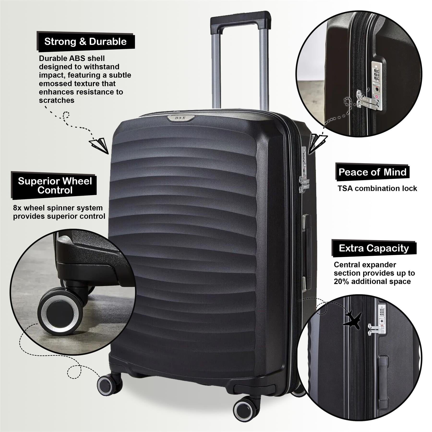 Altoona Large Hard Shell Suitcase in Black
