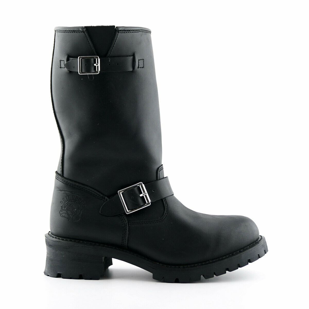 Grinders Mens Black Combat Biker Boots-Turbo