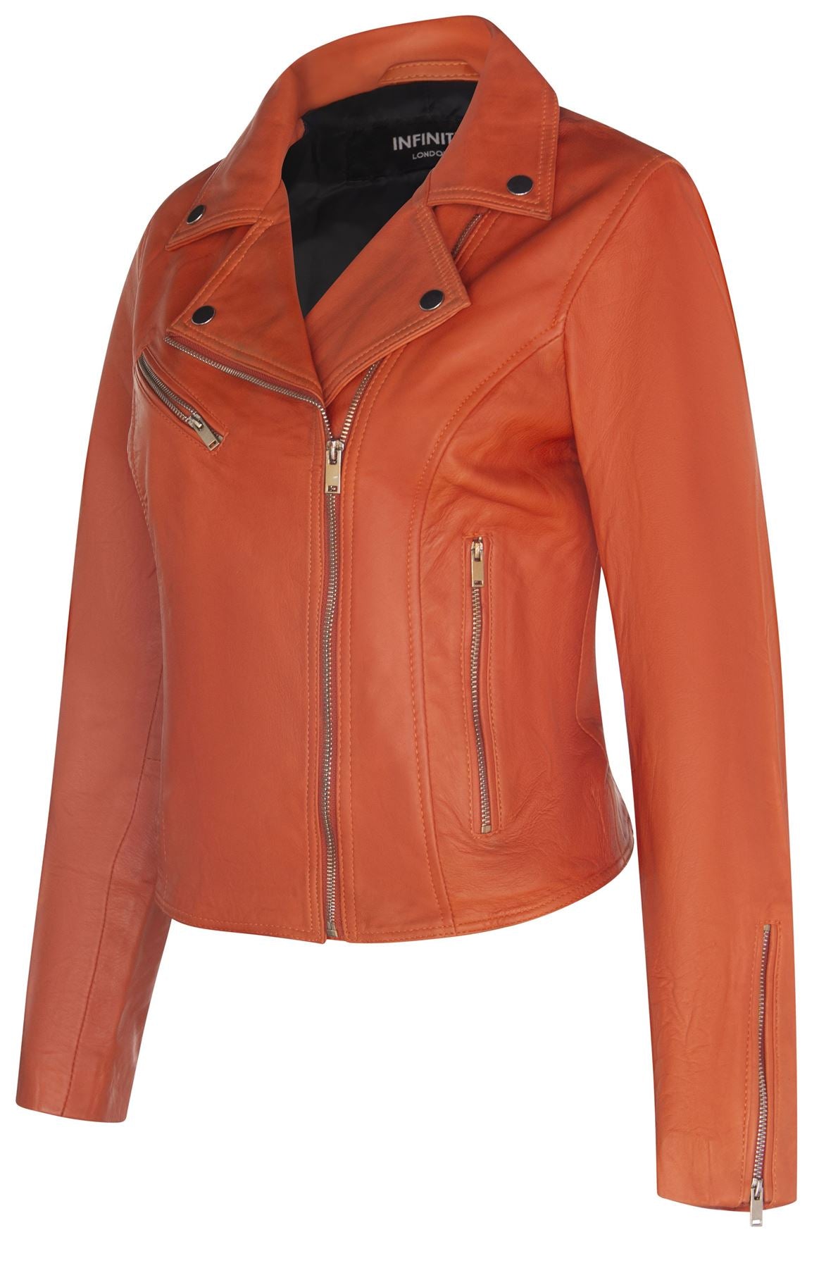 Womens Classic Leather Brando Biker Jacket-Loughton
