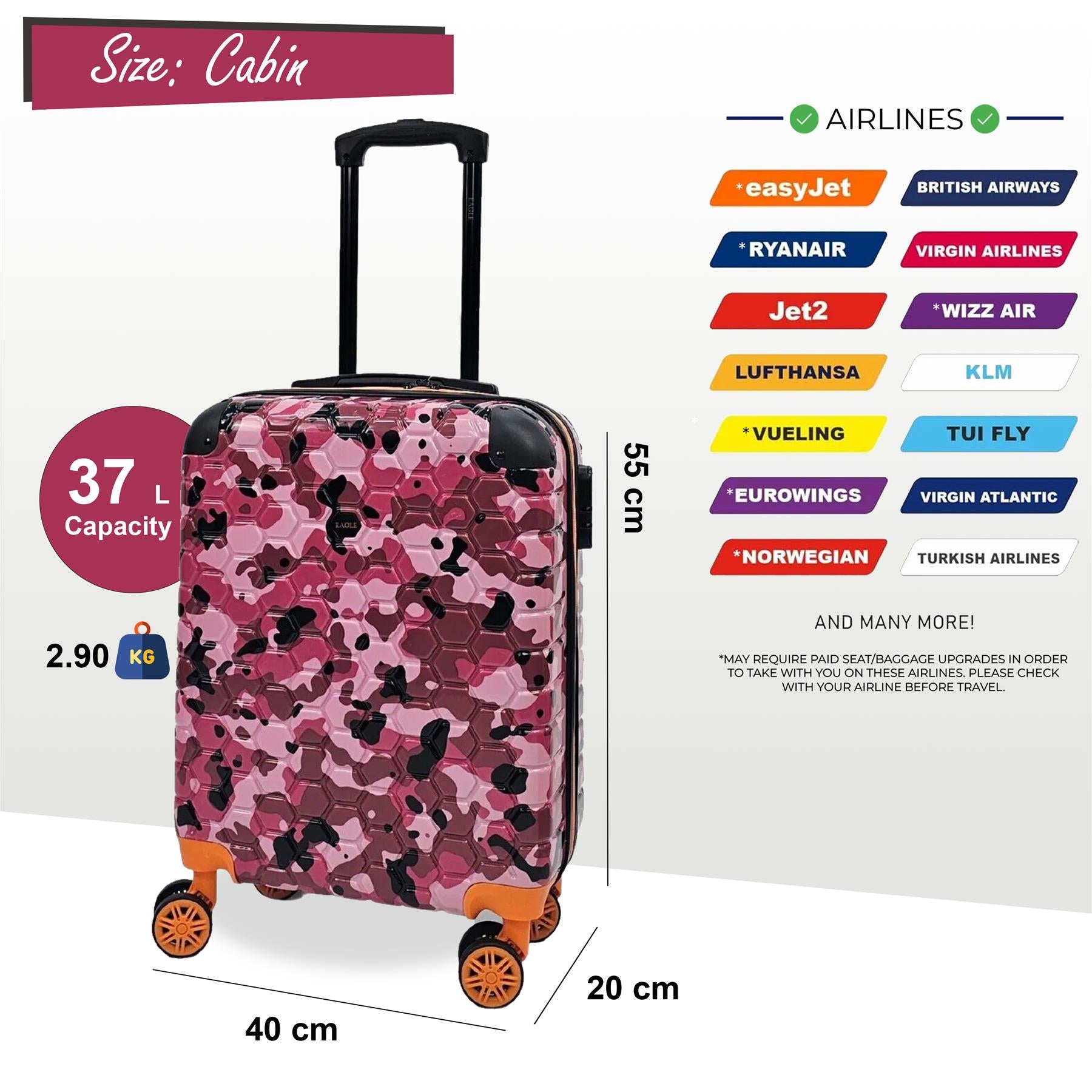 Hardshell Camo Robust ABS Suitcase Set