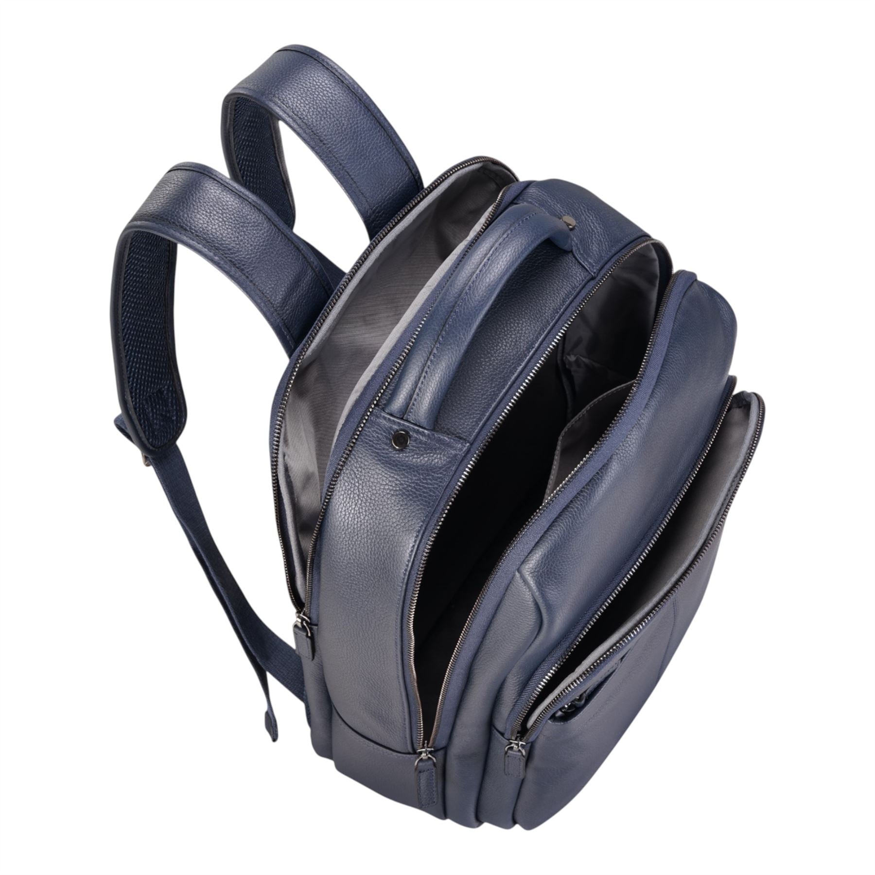 Genuine Leather Navy Blue Vintage Rucksack Laptop Bag Travel Backpack - Capri