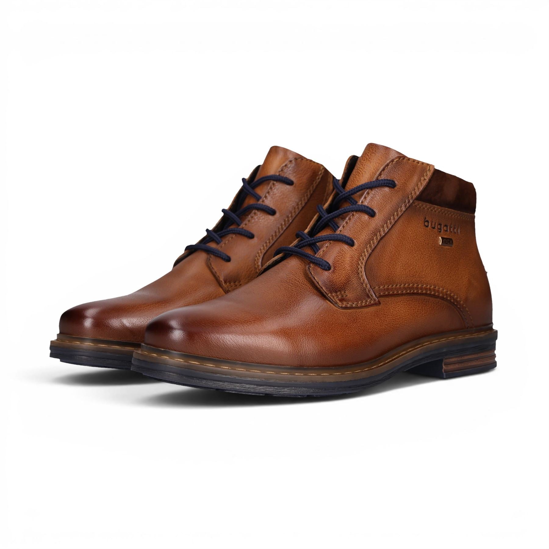 Bugatti Mens Tan Brown Leather Lace-up Chukka Ankle Boots - Rigalo Evo