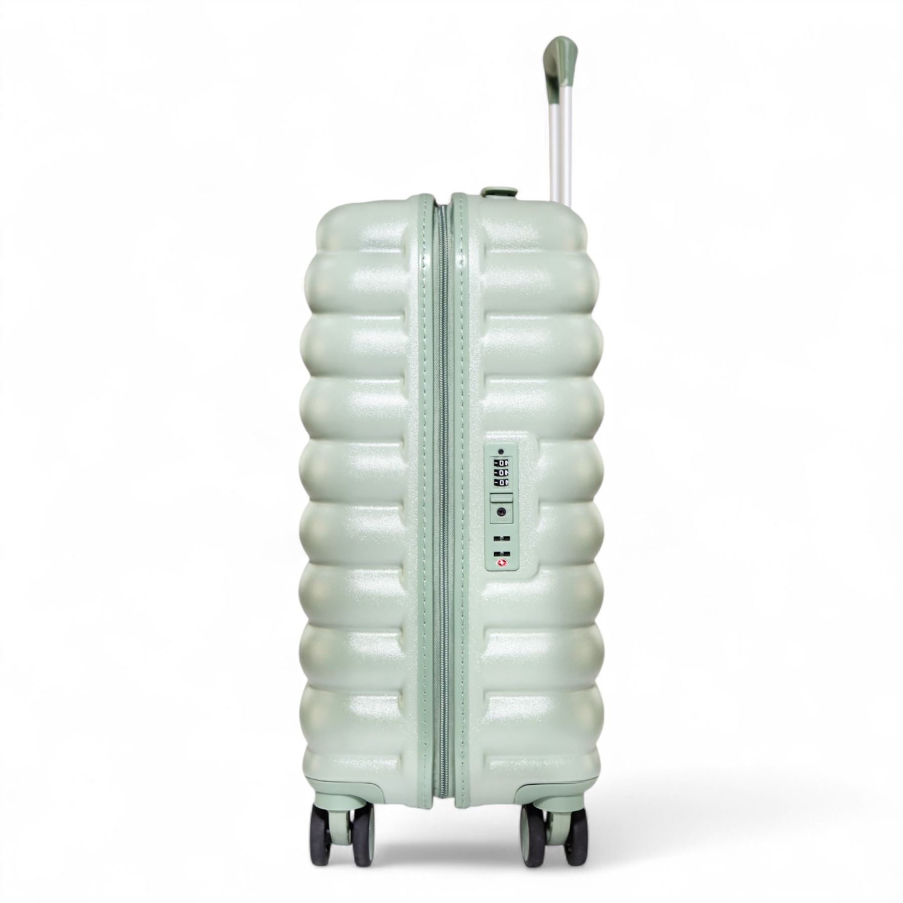 Hard Shell Cabin 37 x 22 x 55 cm Green TSA Secure Luggage Suitcase Suitable for Easyjet, Ryanair
