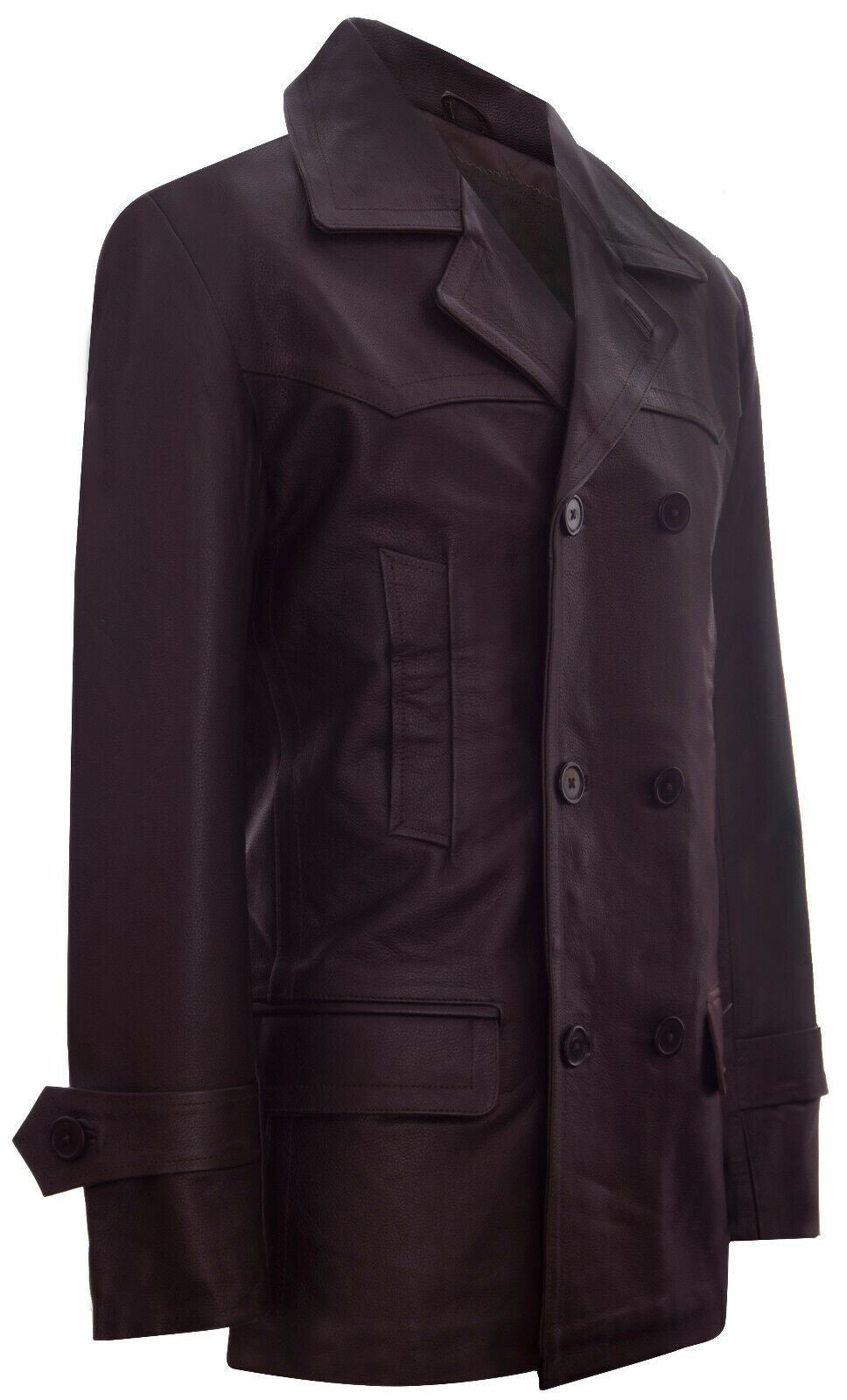 Mens Leather CowHide German Peacoat-Epping