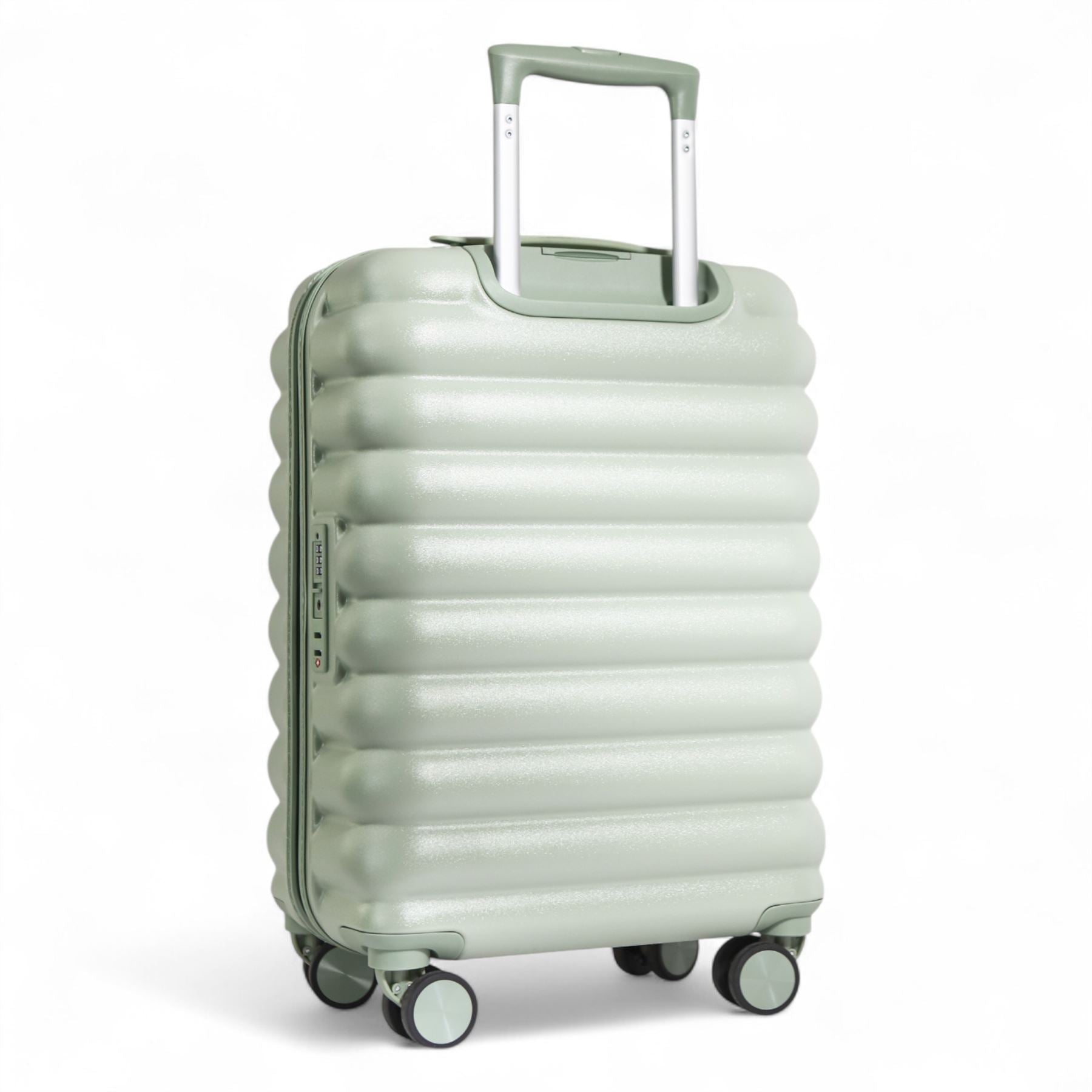 Hard Shell Cabin 37 x 22 x 55 cm Green TSA Secure Luggage Suitcase Suitable for Easyjet, Ryanair