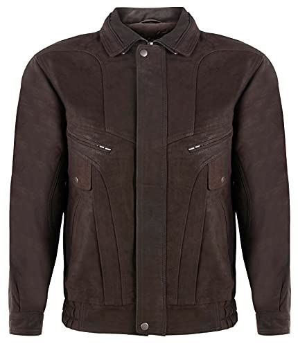 Mens Harrington Bomber Leather Jacket-Cheshunt