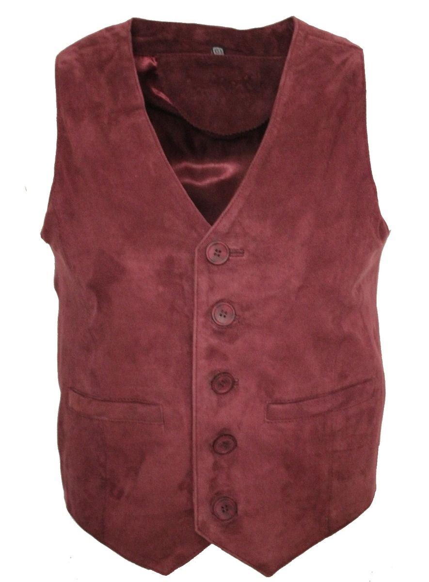 Mens Soft Suede Leather Waistcoat-Grays