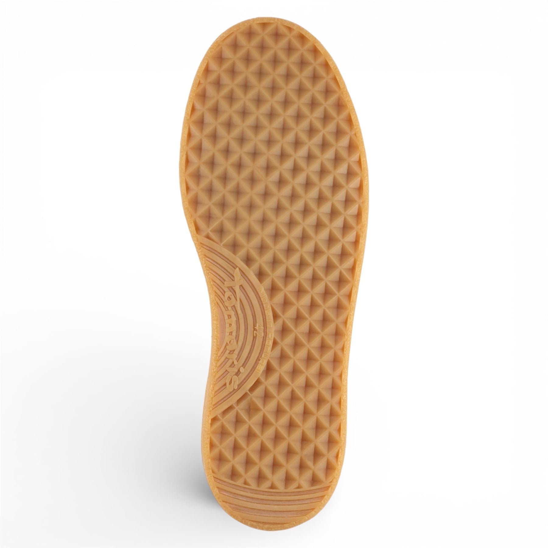 Tamaris Men’s Off White Leather Red Stripe Trainer Sneaker Shoes