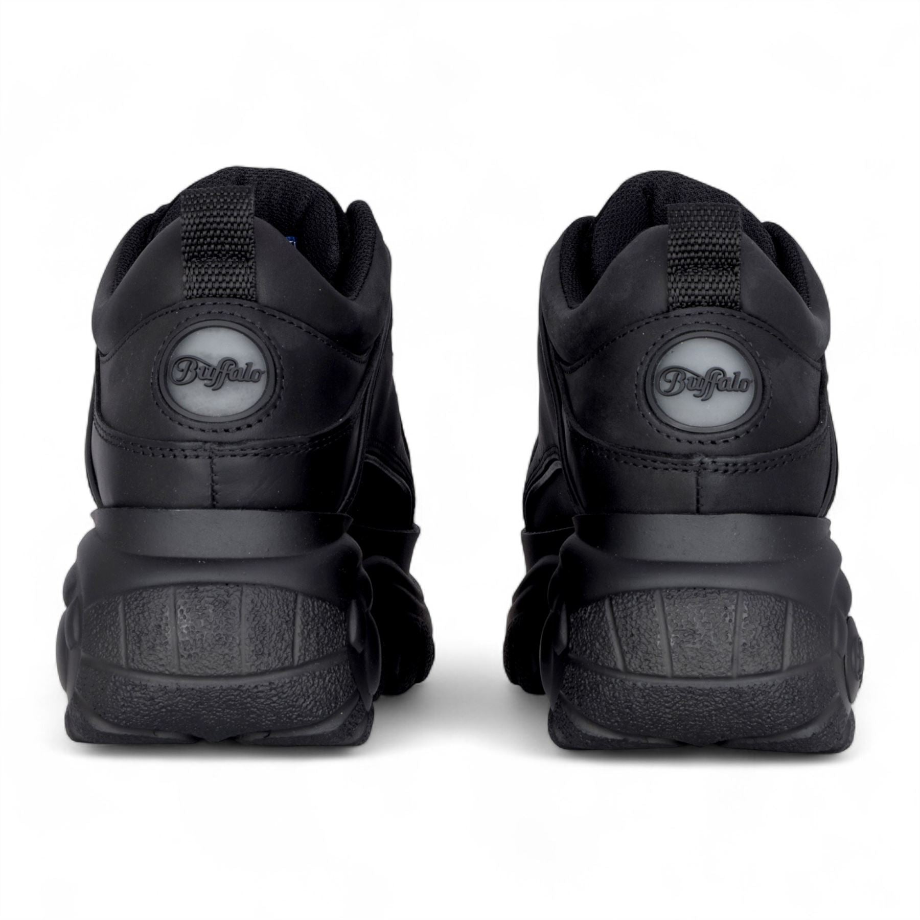 Buffalo Womens Black Leather Chunky Platform Fashion Trainers - 1339-14-2.0