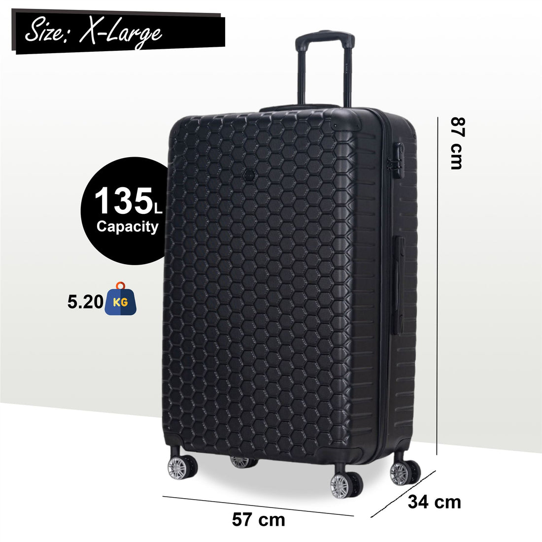 Noda X-Large Hard Shell Suitcase in Black