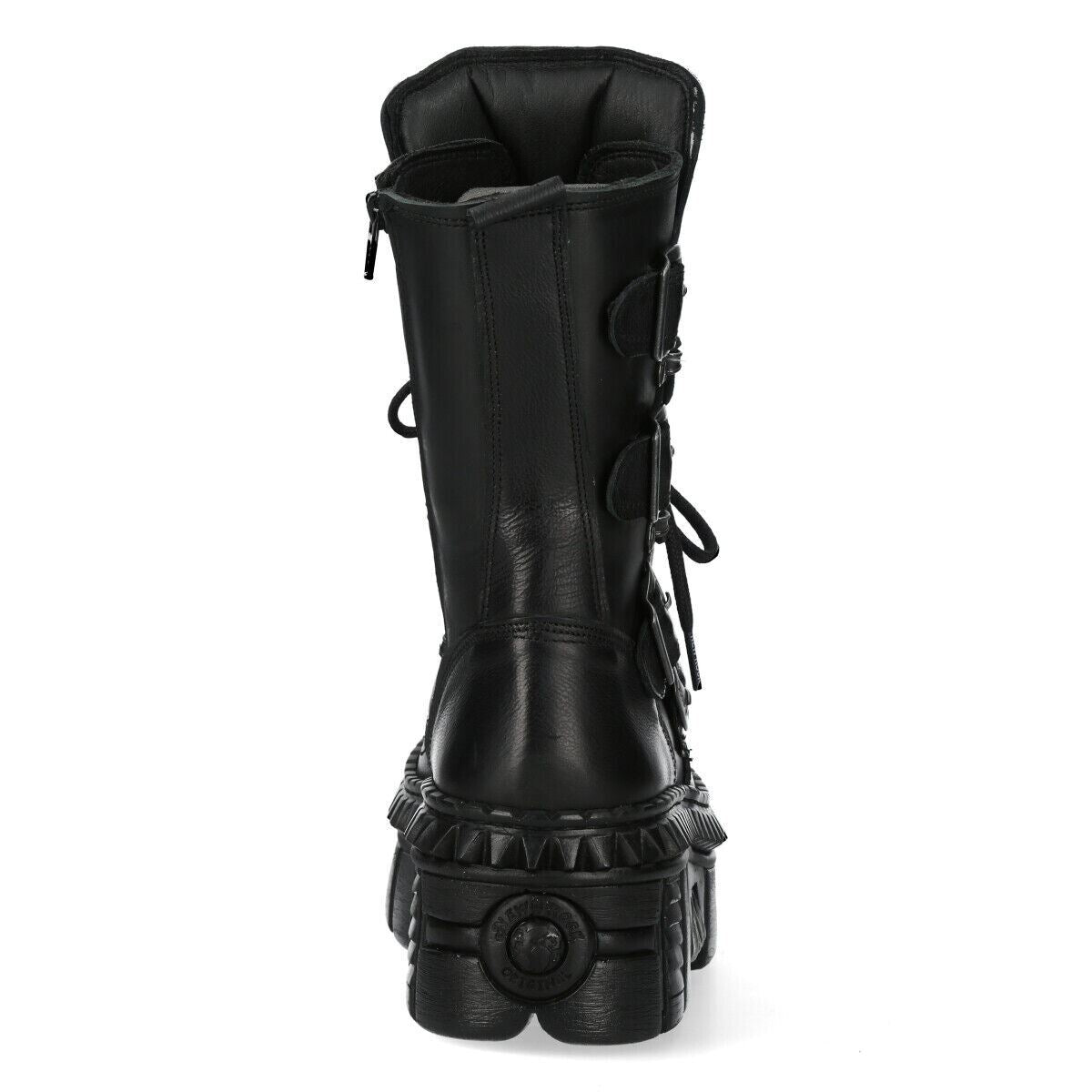 New Rock Mid-Calf Leather Platform Boots-WALL373-S6