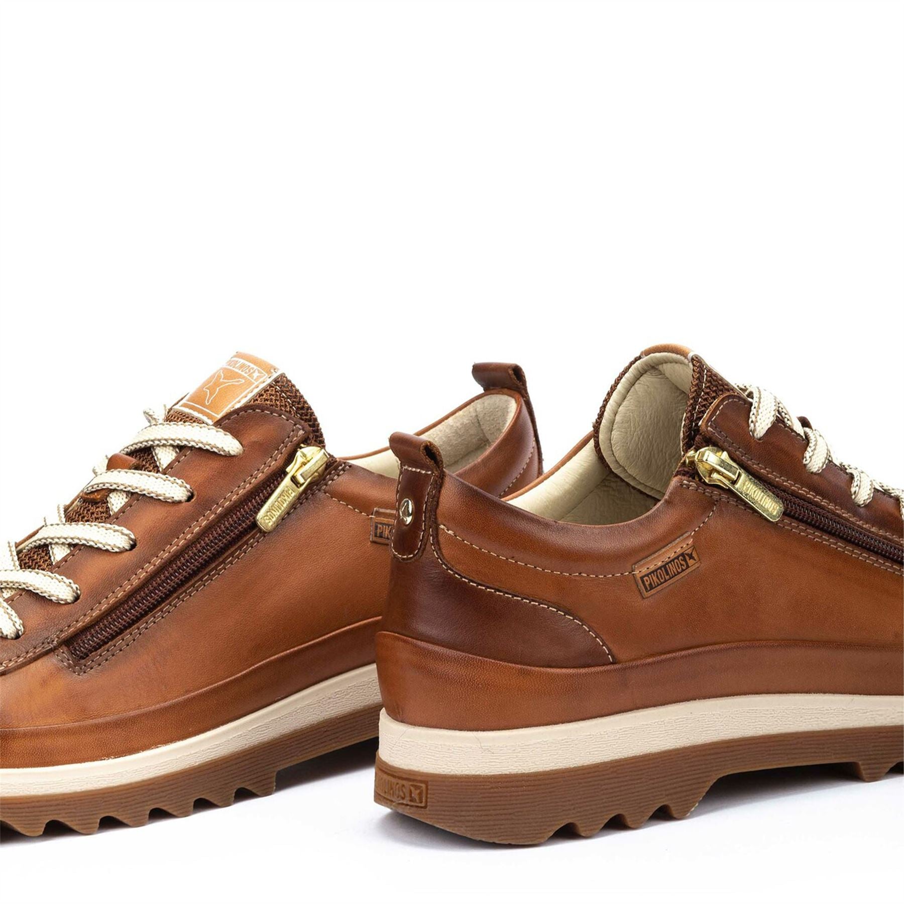 Pikolinos Women’s Brandy Brown Leather Laces & Zipper Trainers - Vigo