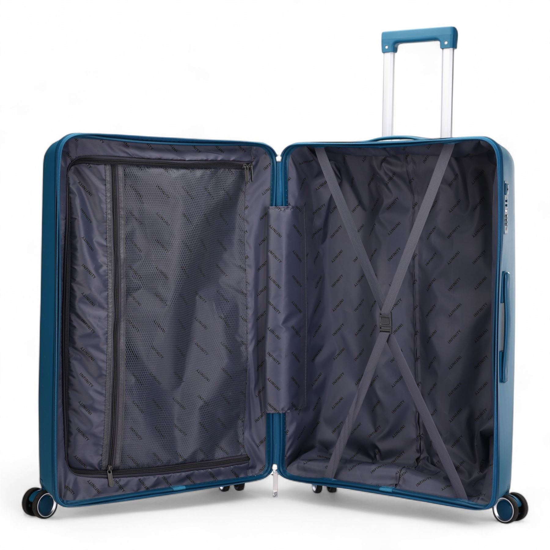 Burnaby Large Hard Shell Suitcase in Teal Blue