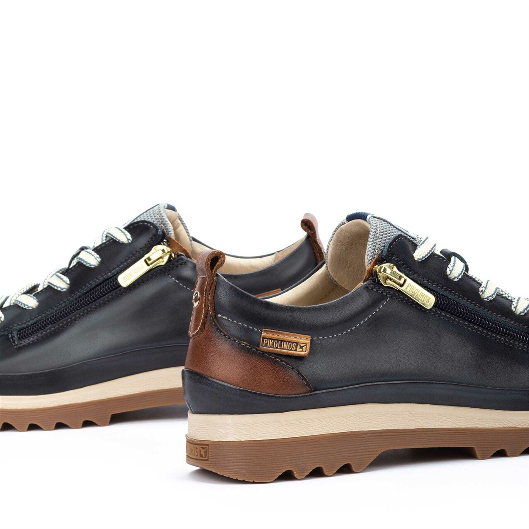 Pikolinos Women’s Ocean Blue Leather Laces & Zipper Trainers - Vigo