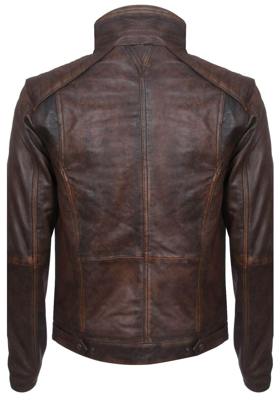 Men Vintager Classic Leather Biker Jacket-Southwick