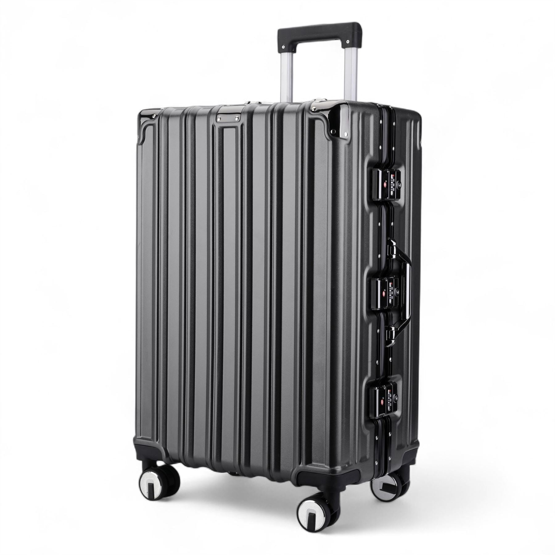 Airdrie Large Hard Shell Suitcase in Charcoal Black