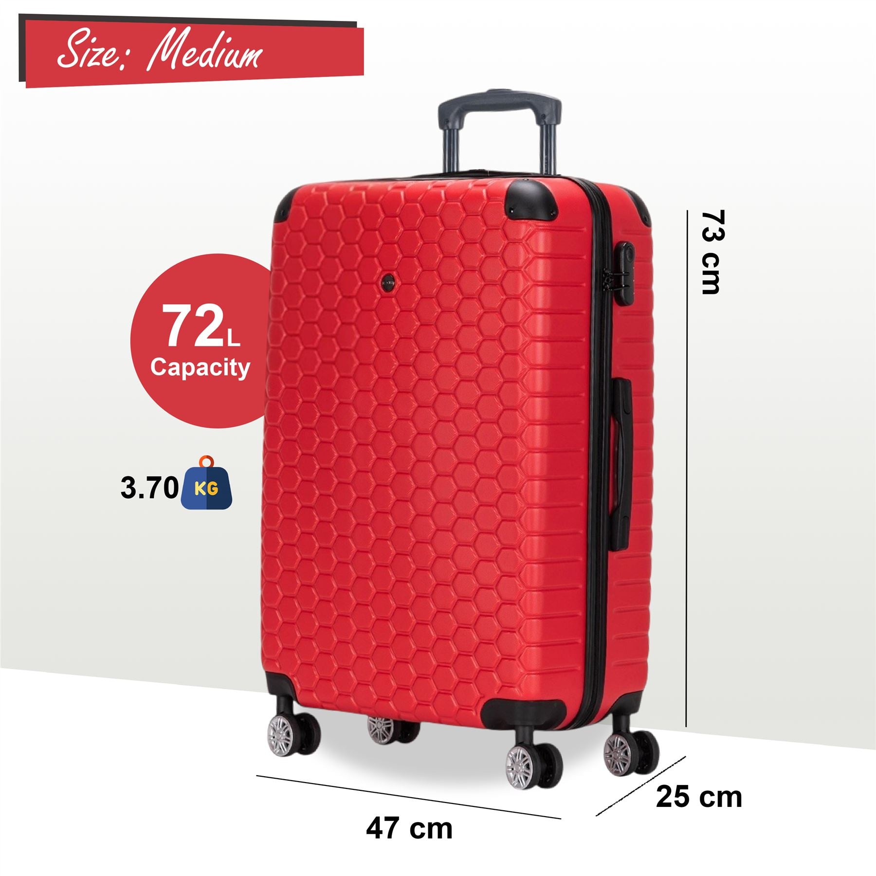 Noda Medium Hard Shell Suitcase in Red