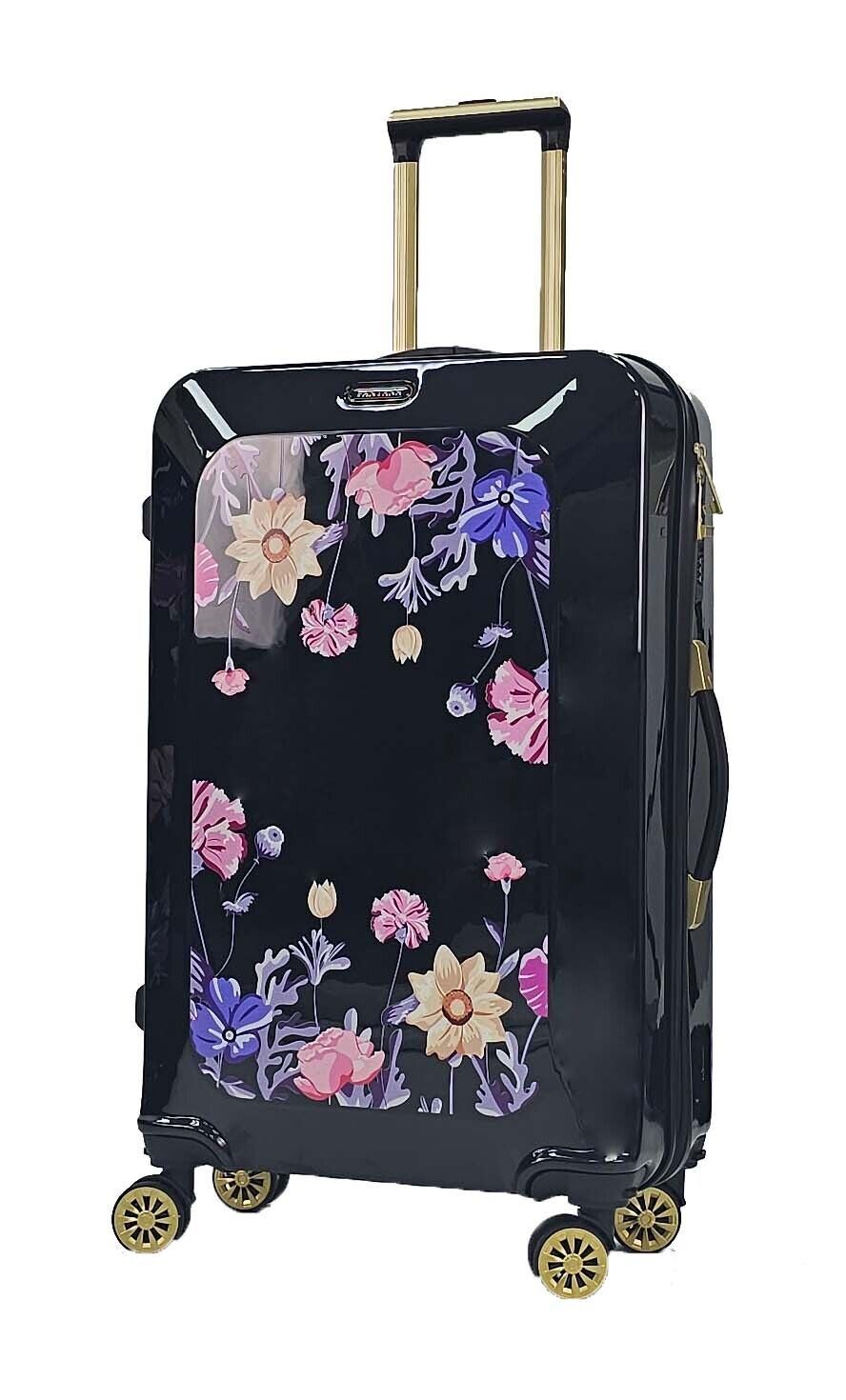 Hard Shell Flower Print Suitcase Luggage Set