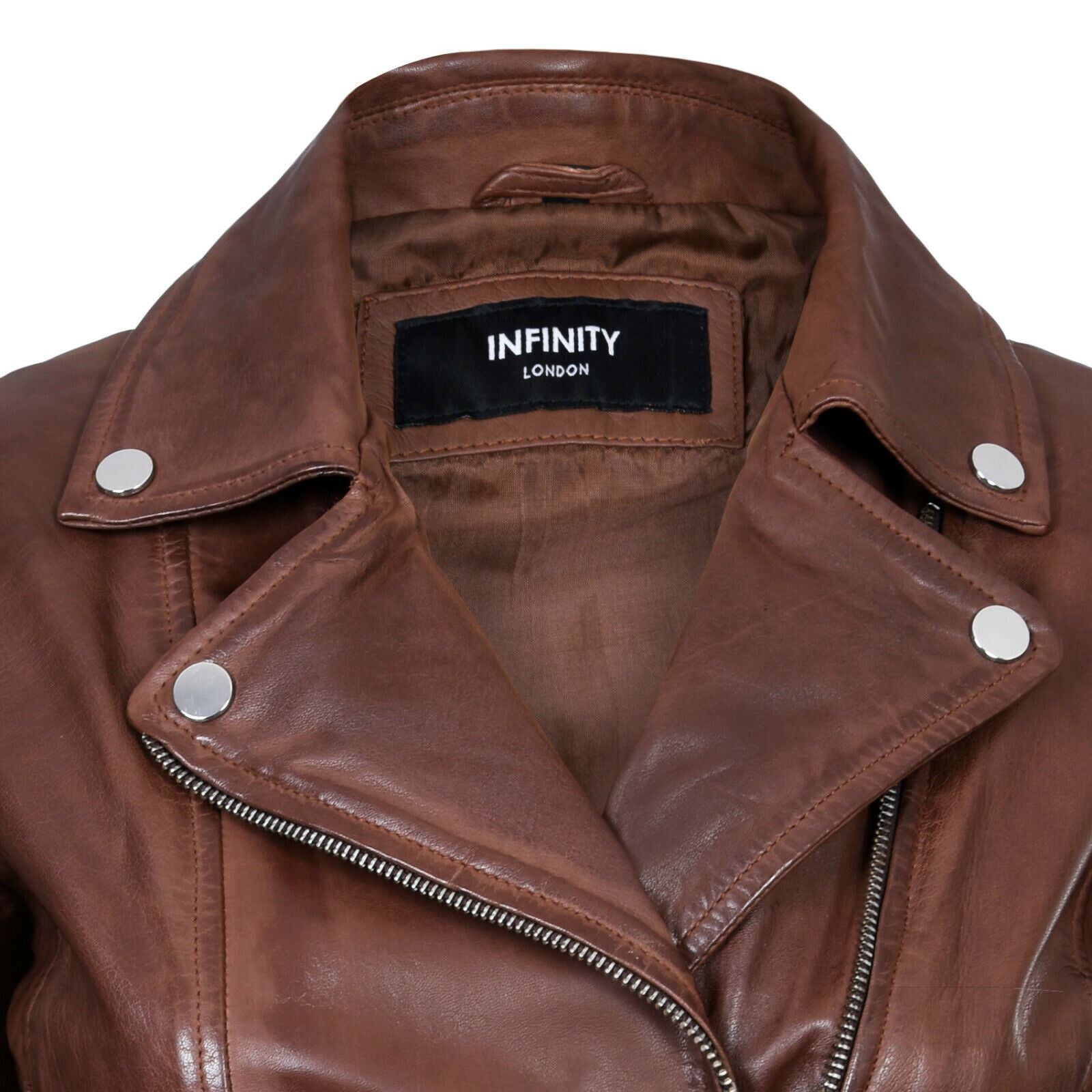 Womens Vintage Leather Biker Jacket-Luton