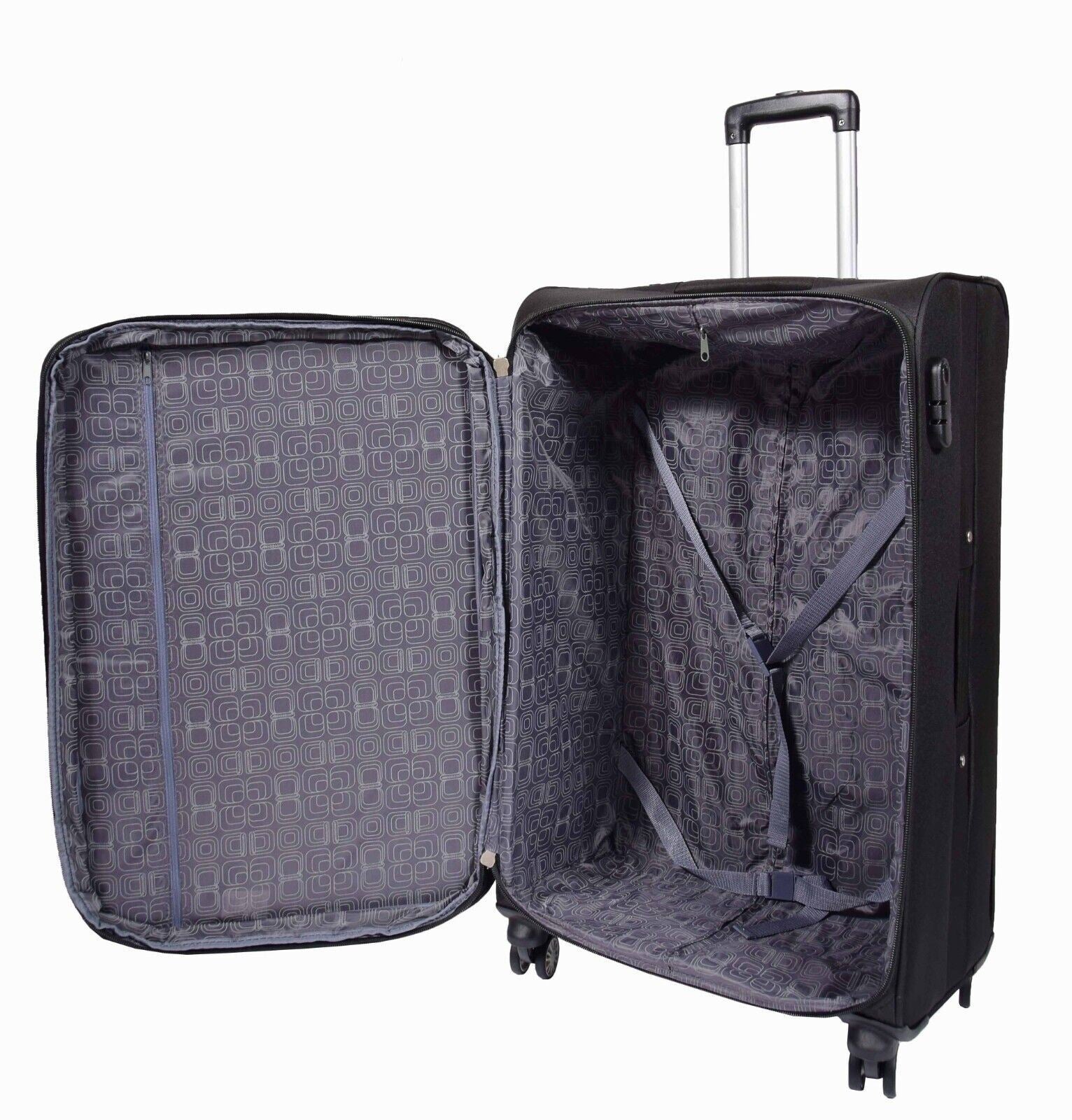 Carrollton Large Soft Shell Suitcase in Black