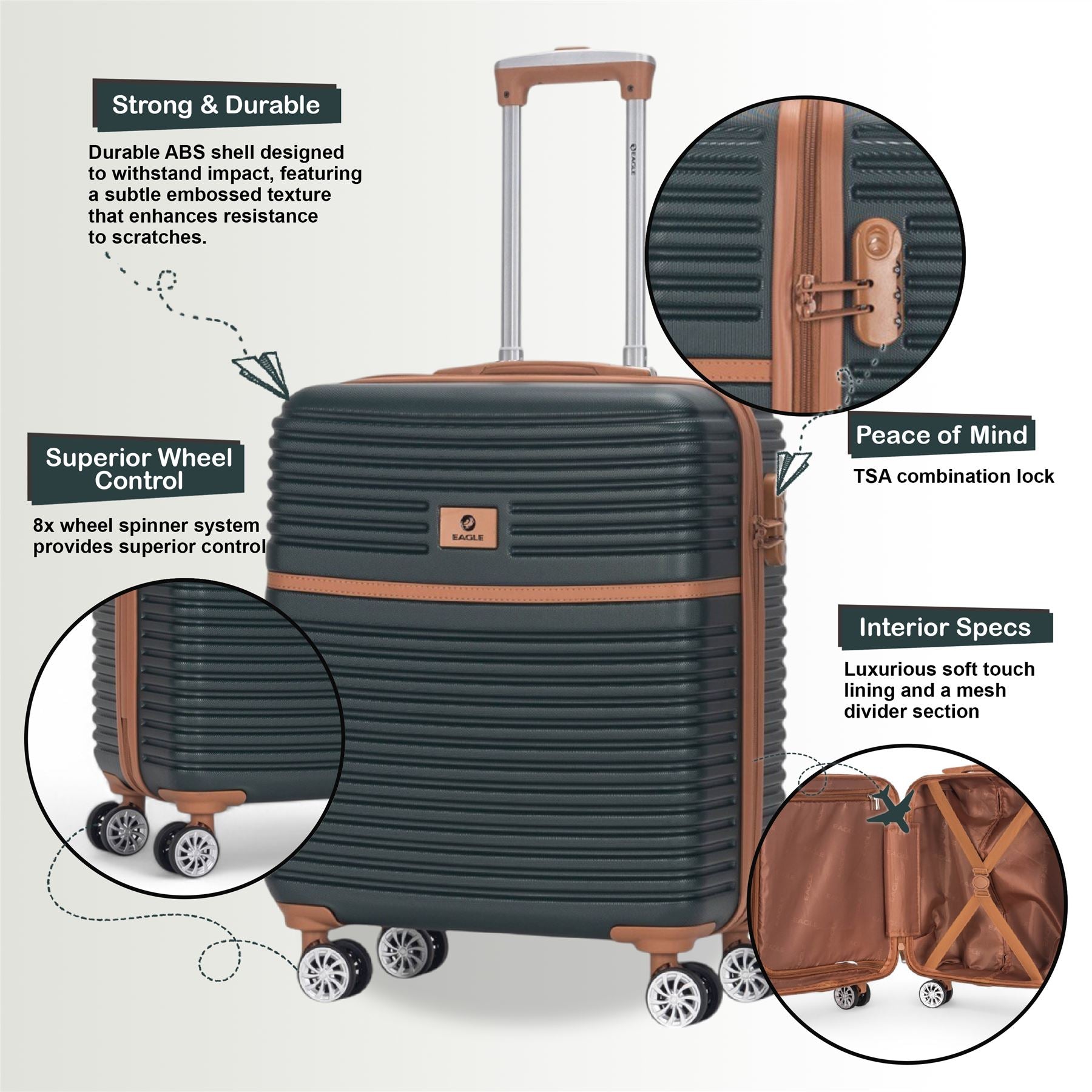 Koga Cabin Hard Shell Suitcase in Green