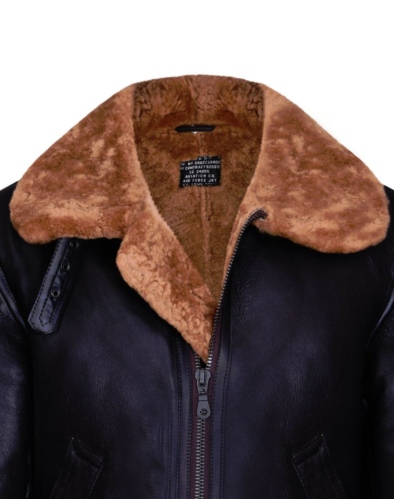 Mens Warm Sheepskin Aviator Zip-Up Flight Jacket-Harrogate