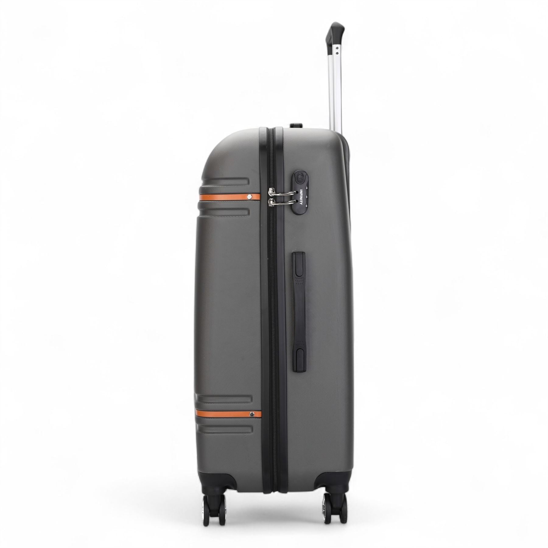 Calgary Medium Hard Shell Suitcase in Charcoal Black