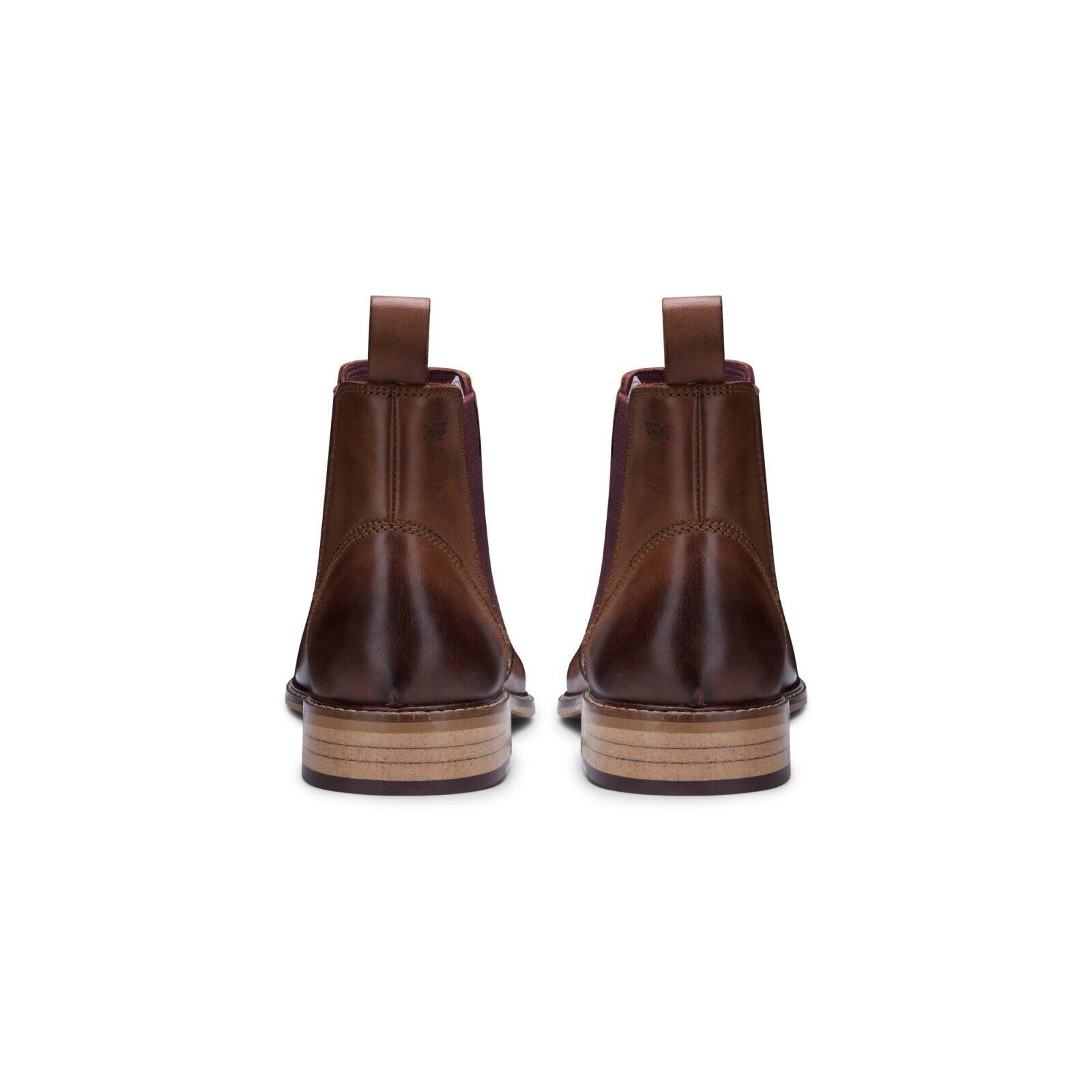 Mens Chestnut-Brown Leather Classic Chelsea Boots