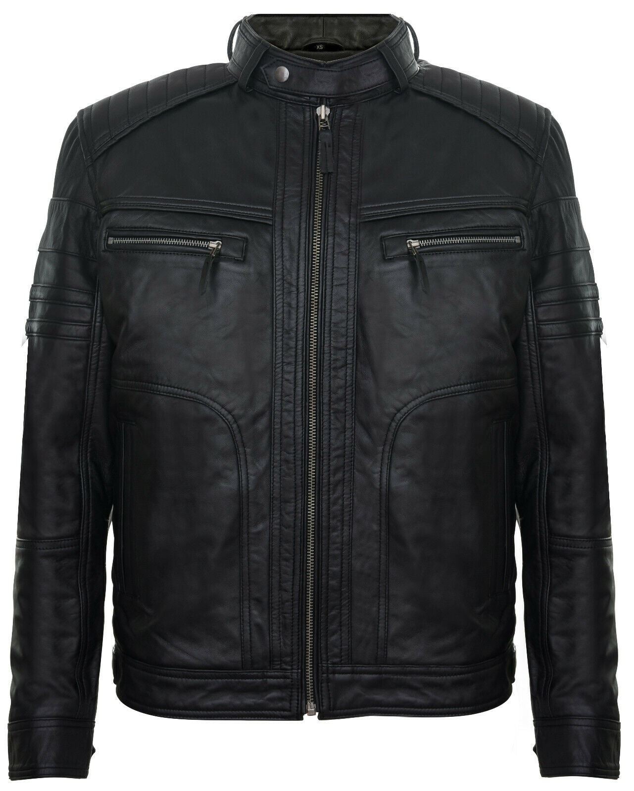 Mens Sohisticated Leather Biker Jacket-Southwold